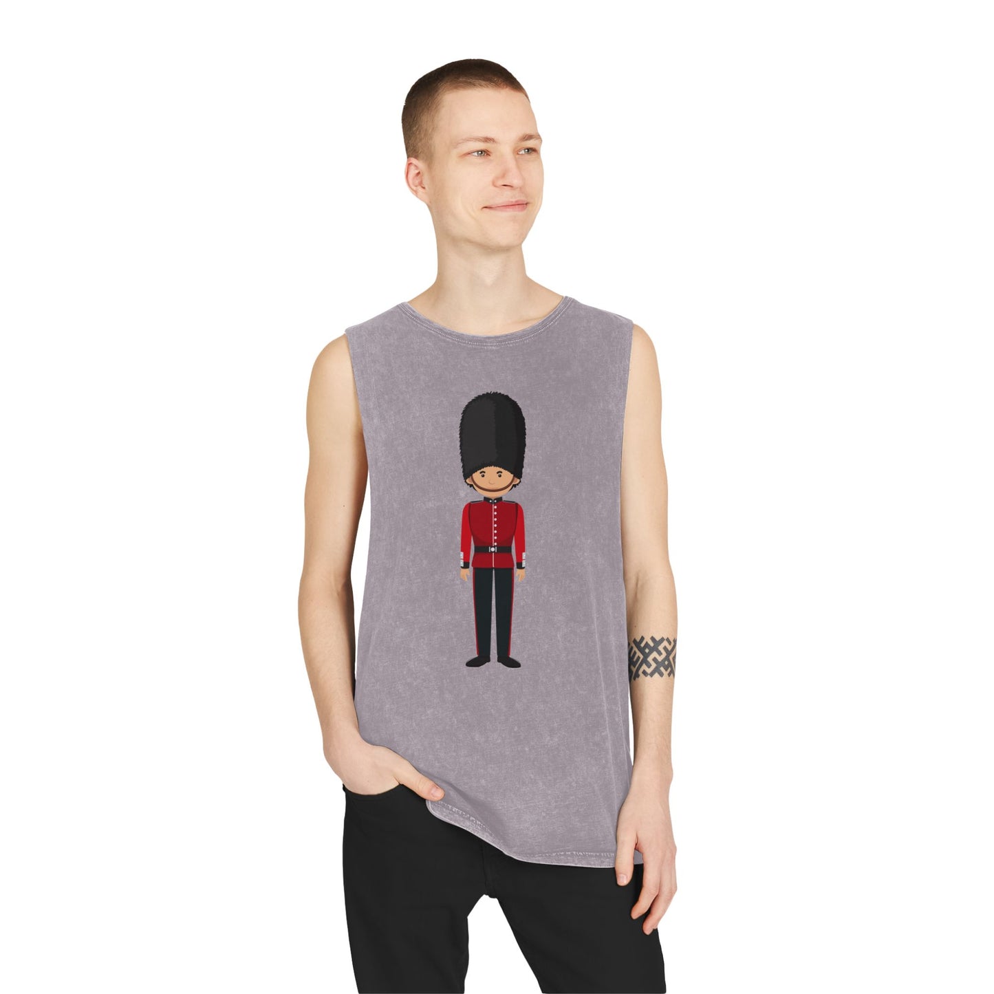 Unisex Stonewash Tank Top - British Soldier - Classic Military Elegance and Honor