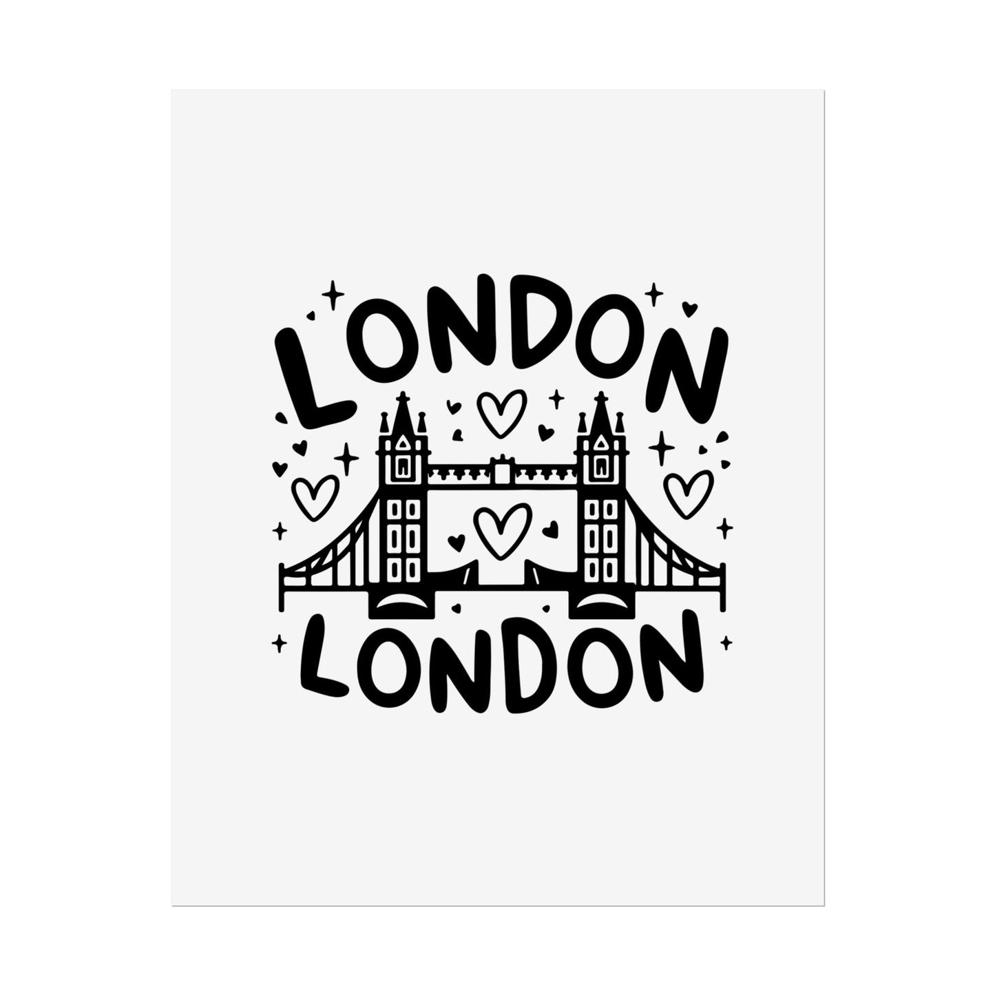Charming London Rolled Poster for Home Decor, Wall Art, Travel Gift, Office Wall Decor, London Themed Decoration