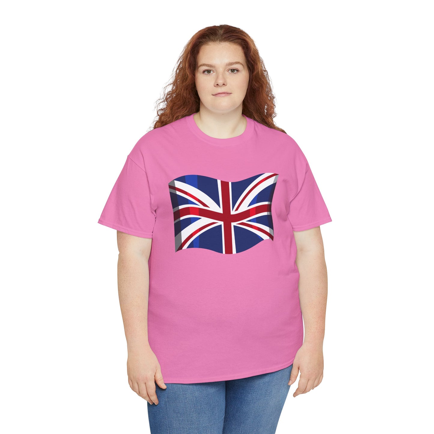 Unisex Heavy Cotton Tee - Classic UK Flag Design - Union Jack Symbol