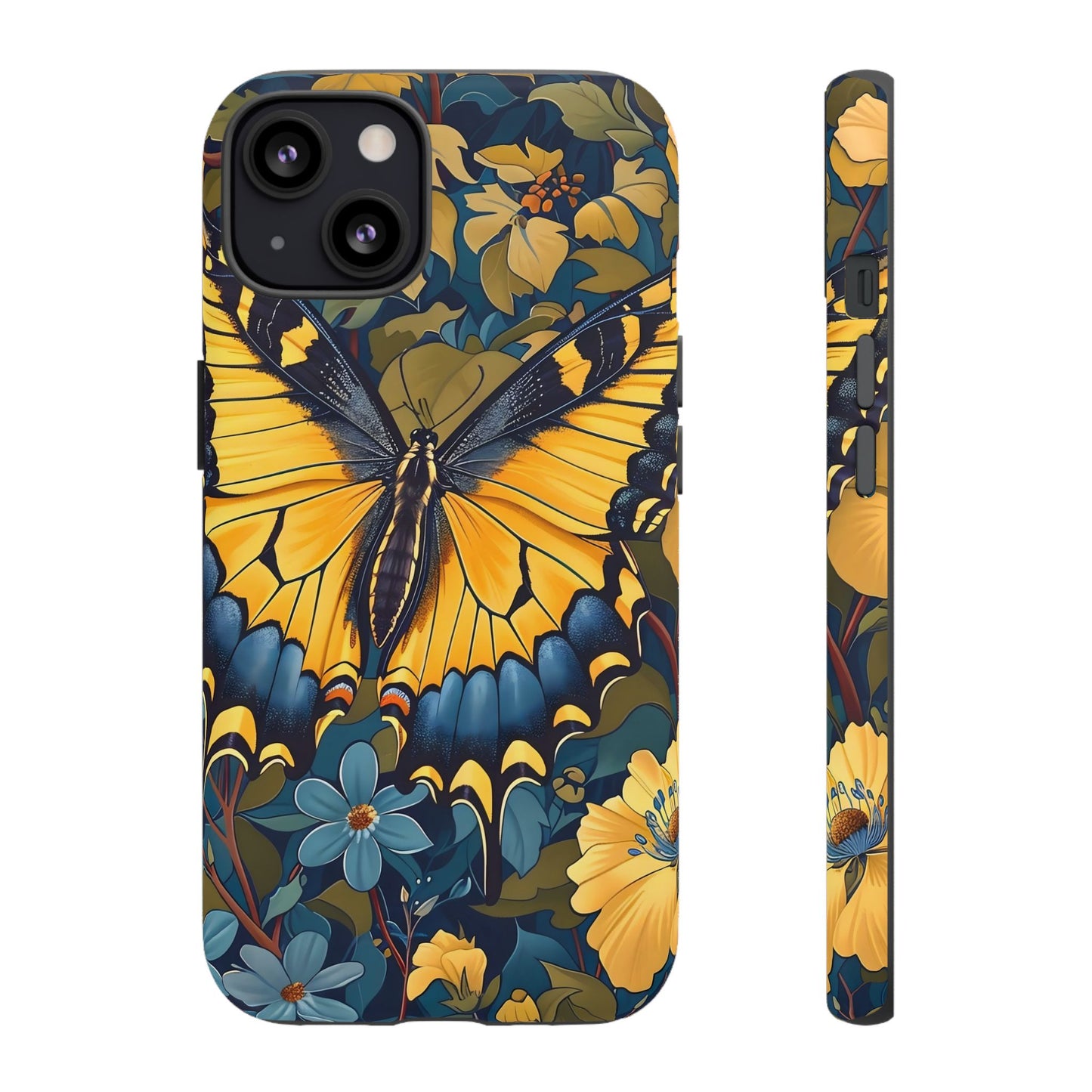Colorful Butterfly Phone Case, Floral Design, Tough Cases, Protective Cover, Gifts for Nature Lovers, Birthday Present