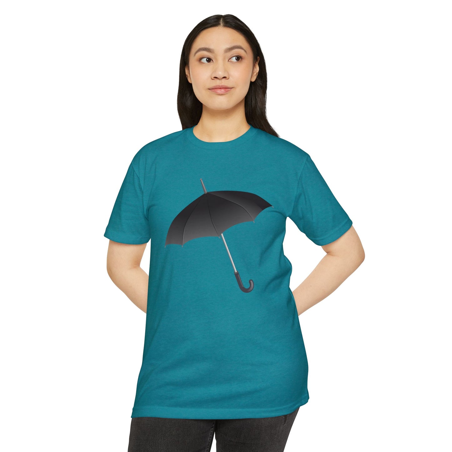 Unisex CVC Jersey T-shirt - Regal Royal Umbrella - Elegant and Majestic Design