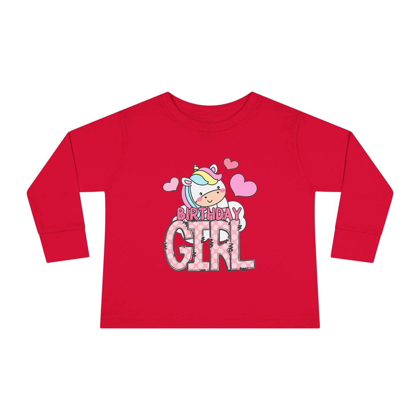 Birthday Girl Unicorn - Toddler Long Sleeve Tee