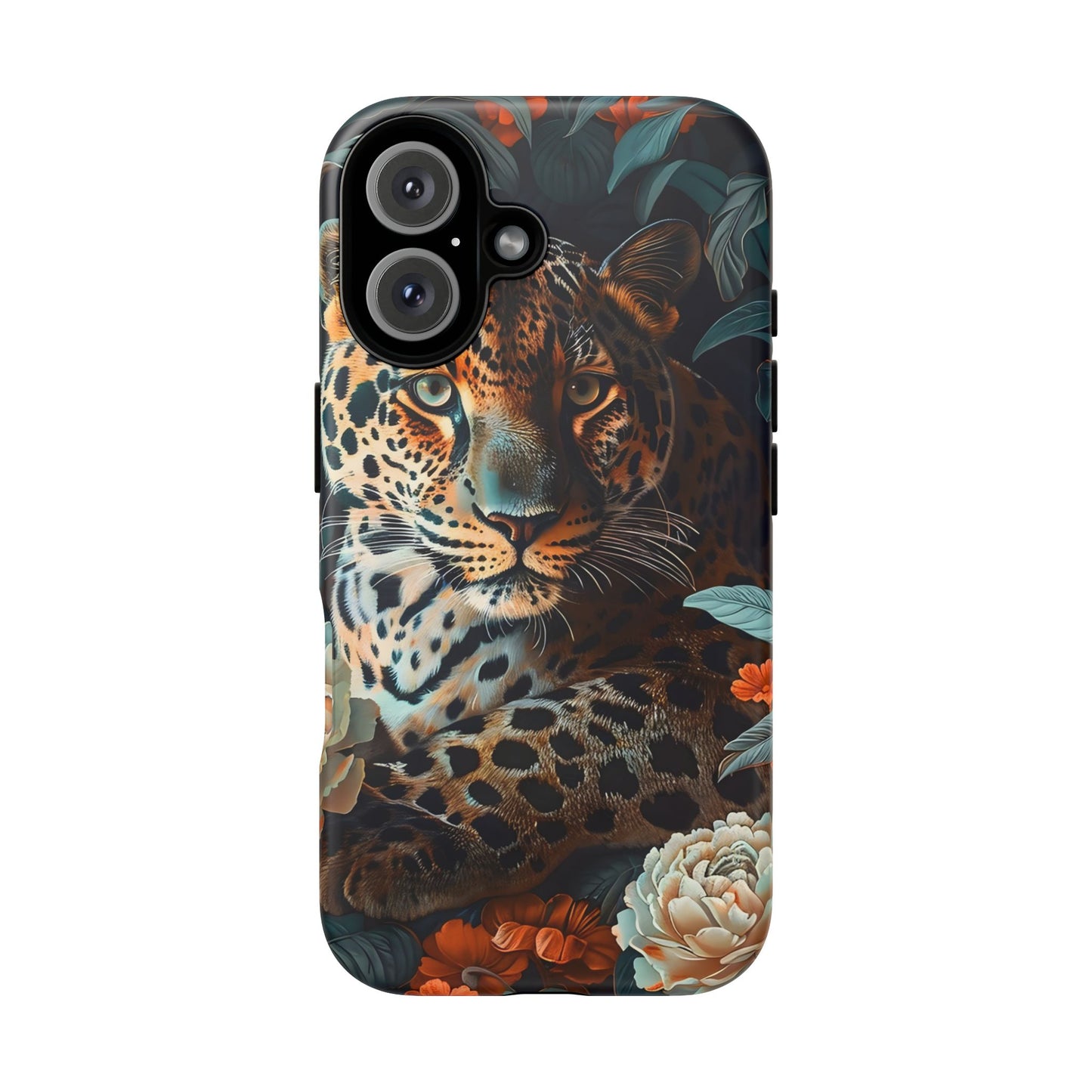 Wildlife Phone Case with Leopard Design | Tough Cases, Animal Prints, Floral Phone Cover, Gift for Nature Lovers, Unique Phone Accessories