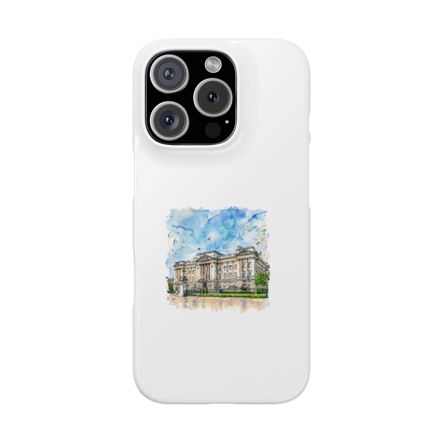 Artistic Slim Phone Case with Watercolor Design, Unique Phone Cover, Gift for Travelers, Stylish Mobile Accessory, Custom Phone Protection