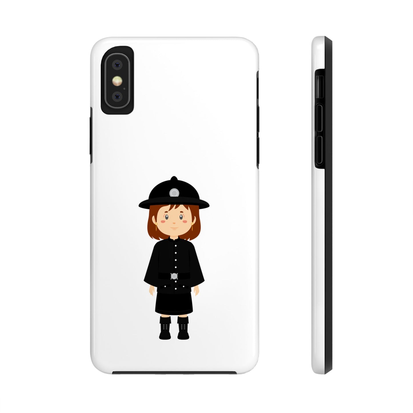 Cute Police Officer Tough Phone Case, Protective Cover, Phone Accessory, Gift for Him/Her, Fun Design for All Ages, Cartoon Case