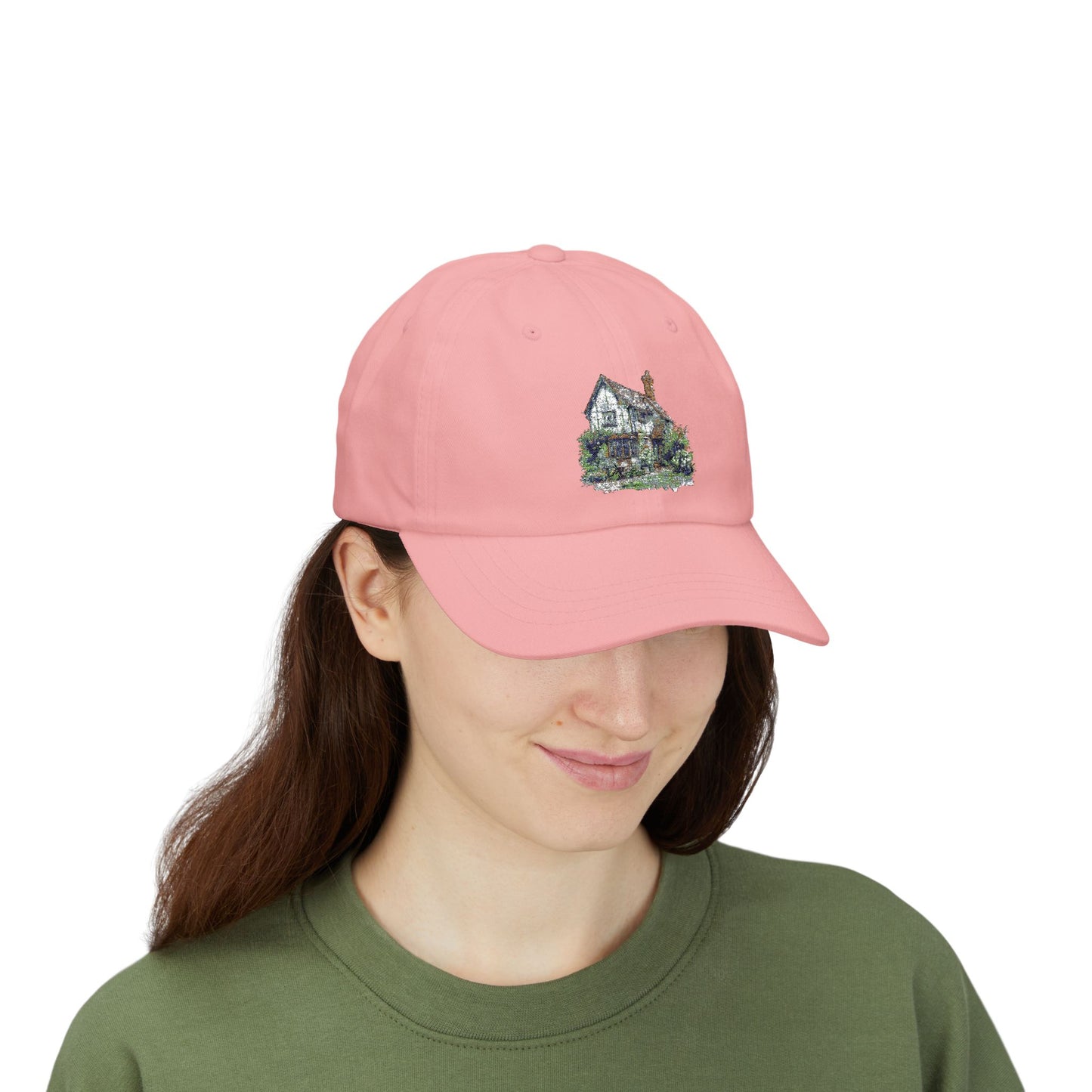 Classic Dad Cap with Charming House Design, Dad Hat Gift, Summer Accessory, Outdoor Cap, Casual Style