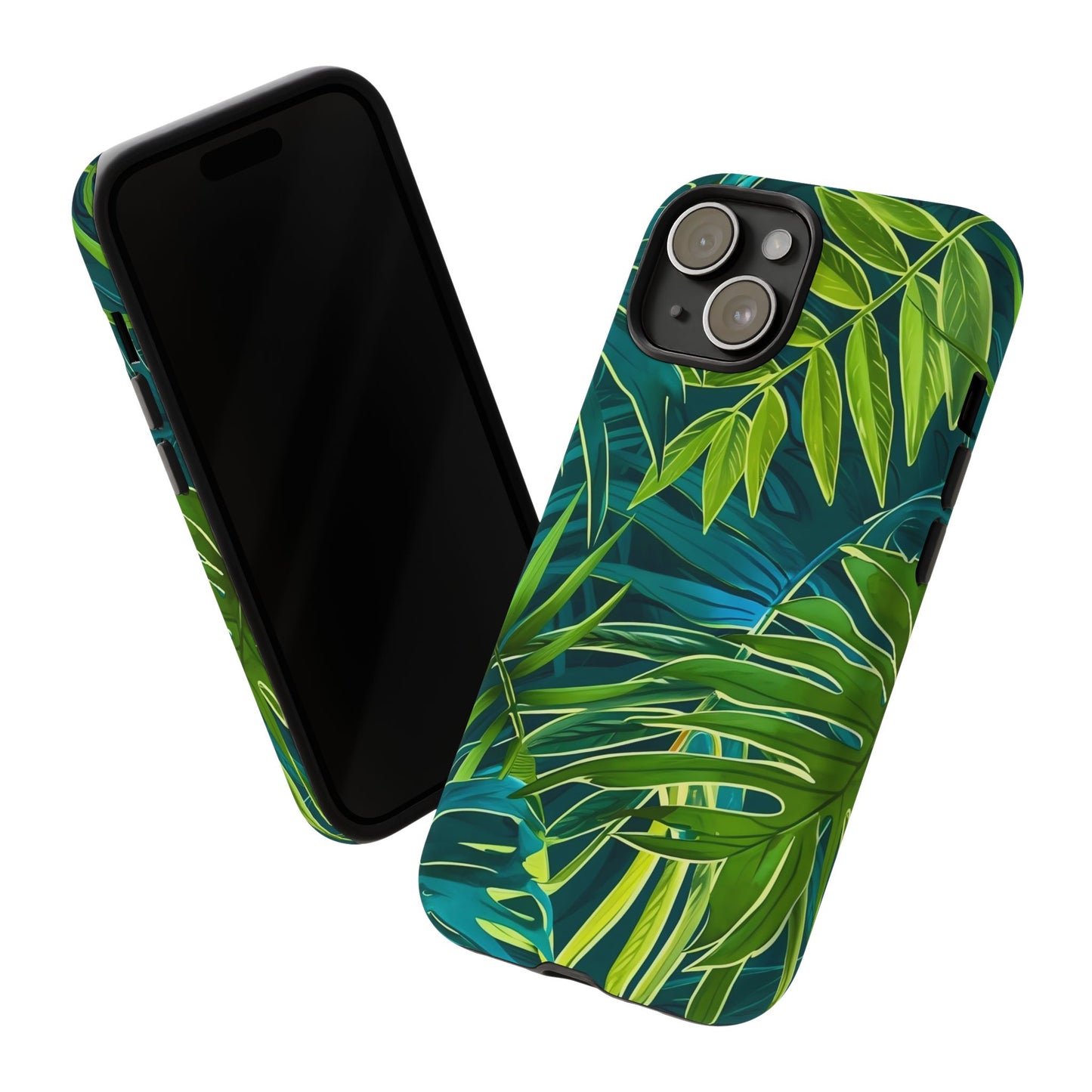 Tropical Phone Case - Durable Green Leaf Design, Eco-Friendly Gift, Trendy Accessory, Nature Lover's Case, Summer Vibes