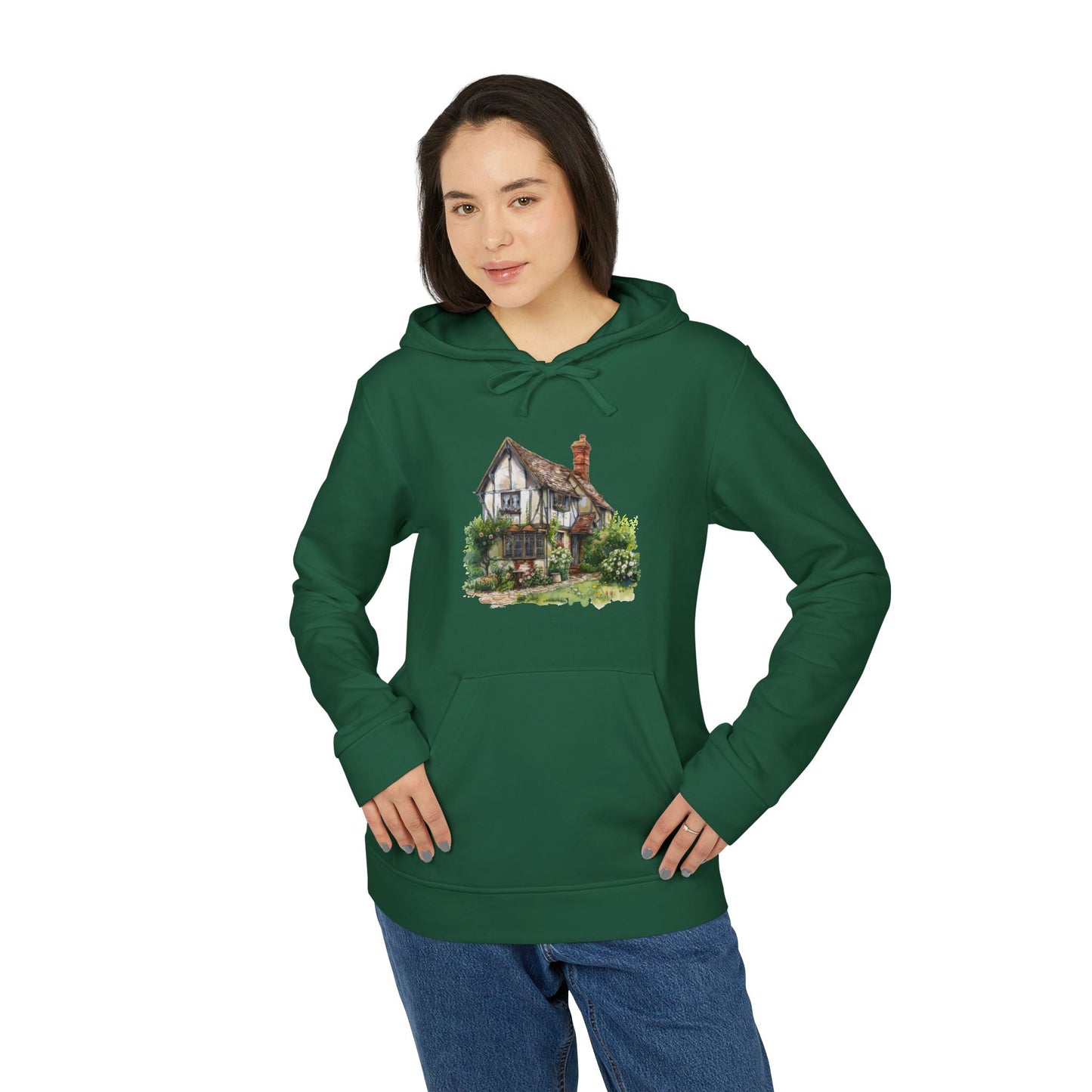 adidas Unisex Fleece Hoodie - A British Village Dream