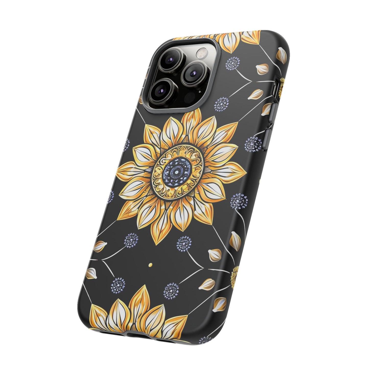 Floral Phone Case with Mandala Design, Tough Cases for iPhone & Samsung, Boho Style, Gift for Her, Unique Accessories