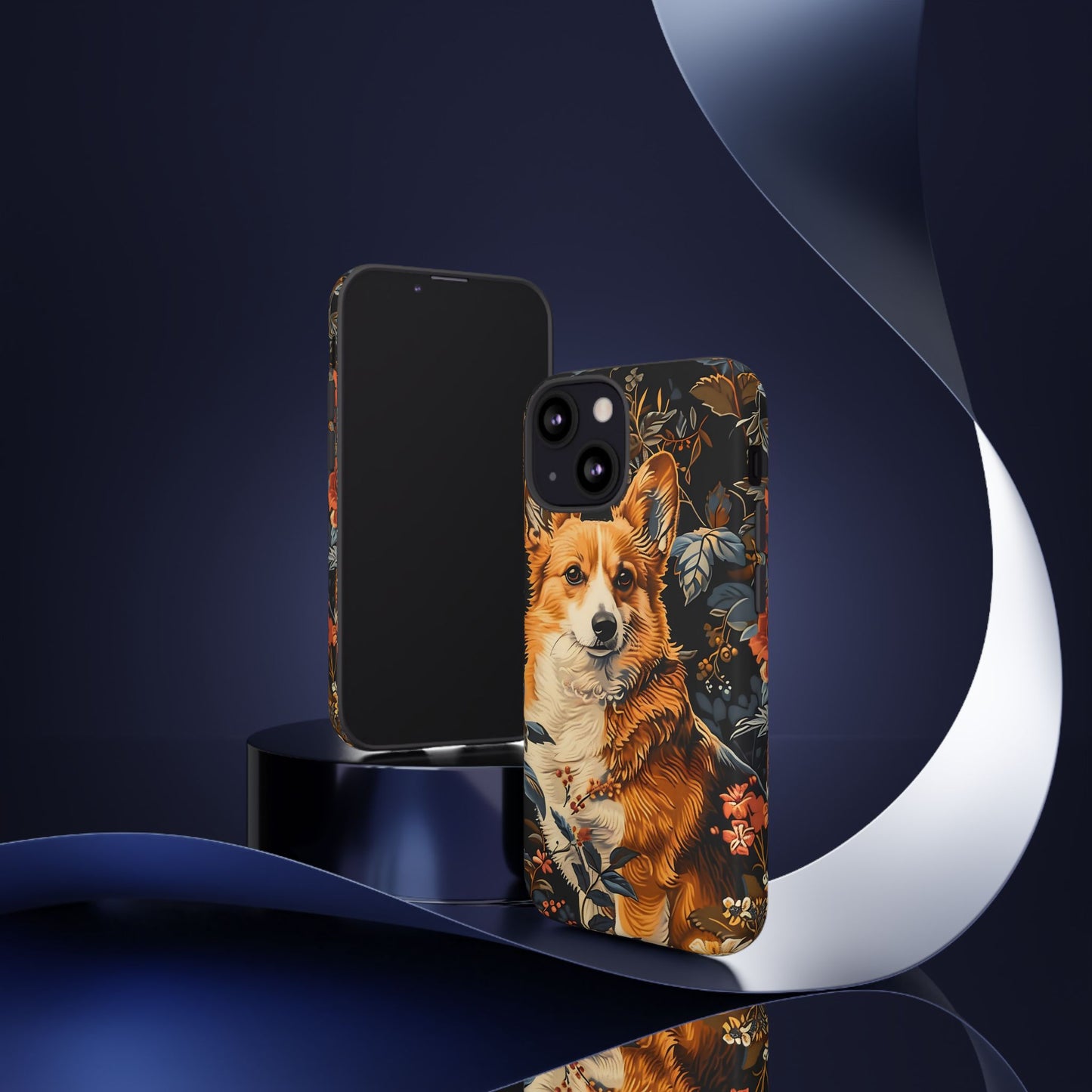 Corgi Floral Phone Case - Tough Cases for Dog Lovers, Cute Pet Accessories, Gift for Dog Owners, Floral Design, Personalized Tech Cover