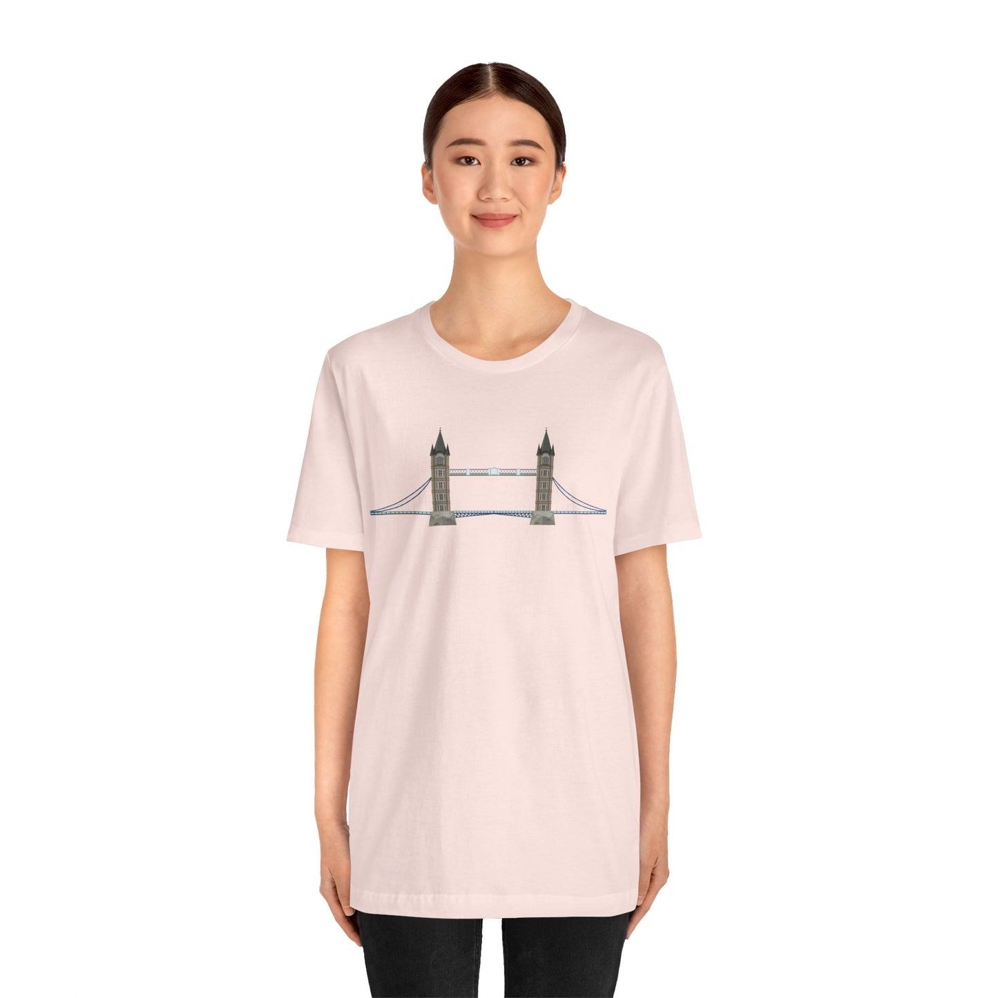 Unisex Jersey Short Sleeve Tee - Tower Bridge - Iconic London Landmark Illustration