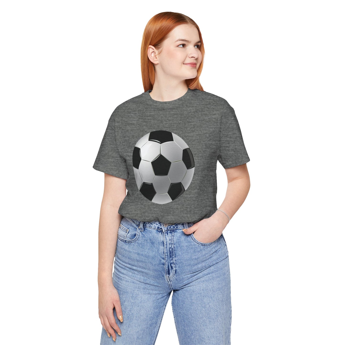 Unisex Jersey Short Sleeve Tee - Dynamic Football Design - Sports Passion and Energy