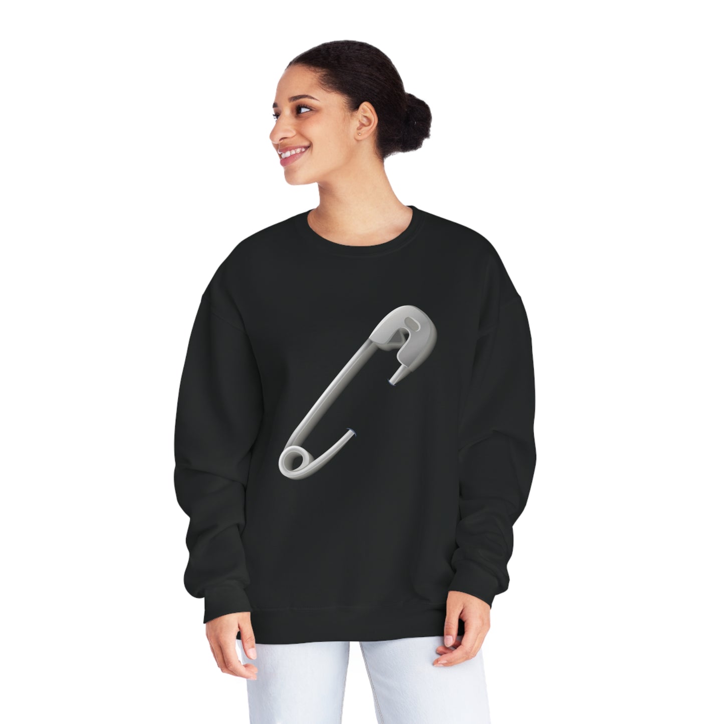 Unisex NuBlend® Crewneck Sweatshirt - Minimalist Safety Pin Design