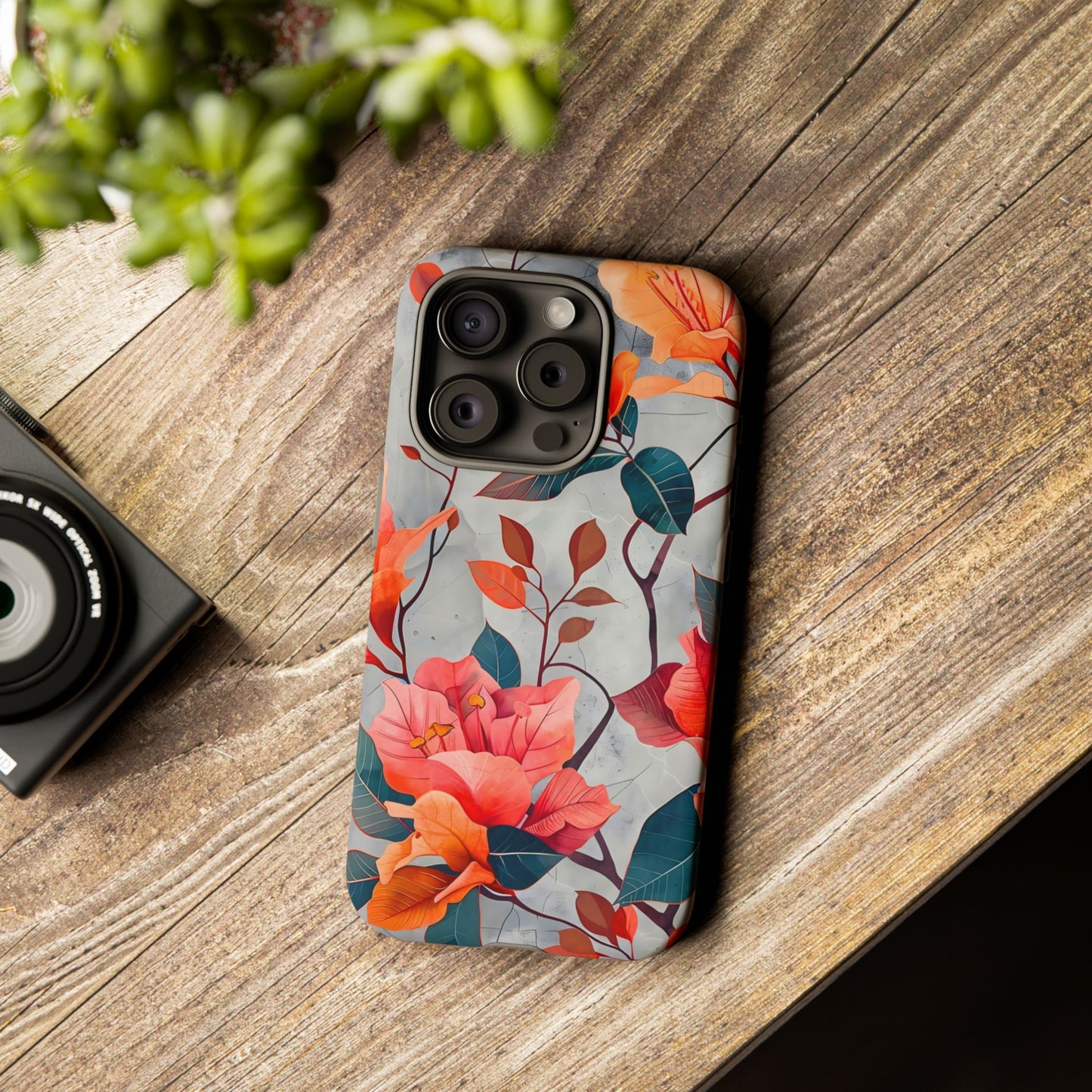 Floral Phone Case, Tough Cases, Flower Power, Gift for Her, Decorative Phone Cover, Trendy Accessories, Everyday Style