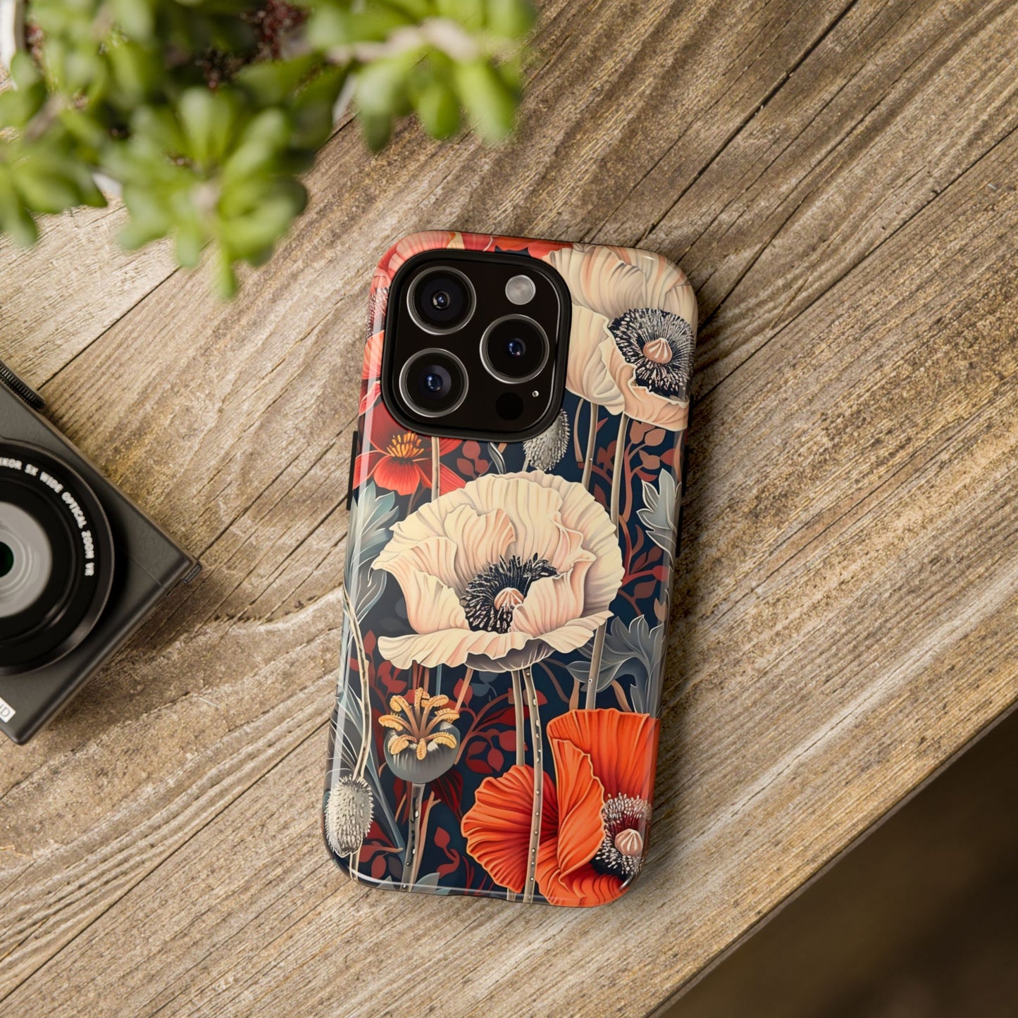 Floral iPhone Case, Tough Phone Cover, Artistic Protection, Flower Design, Unique Gift for Her, Phone Accessory, Trendy Tech