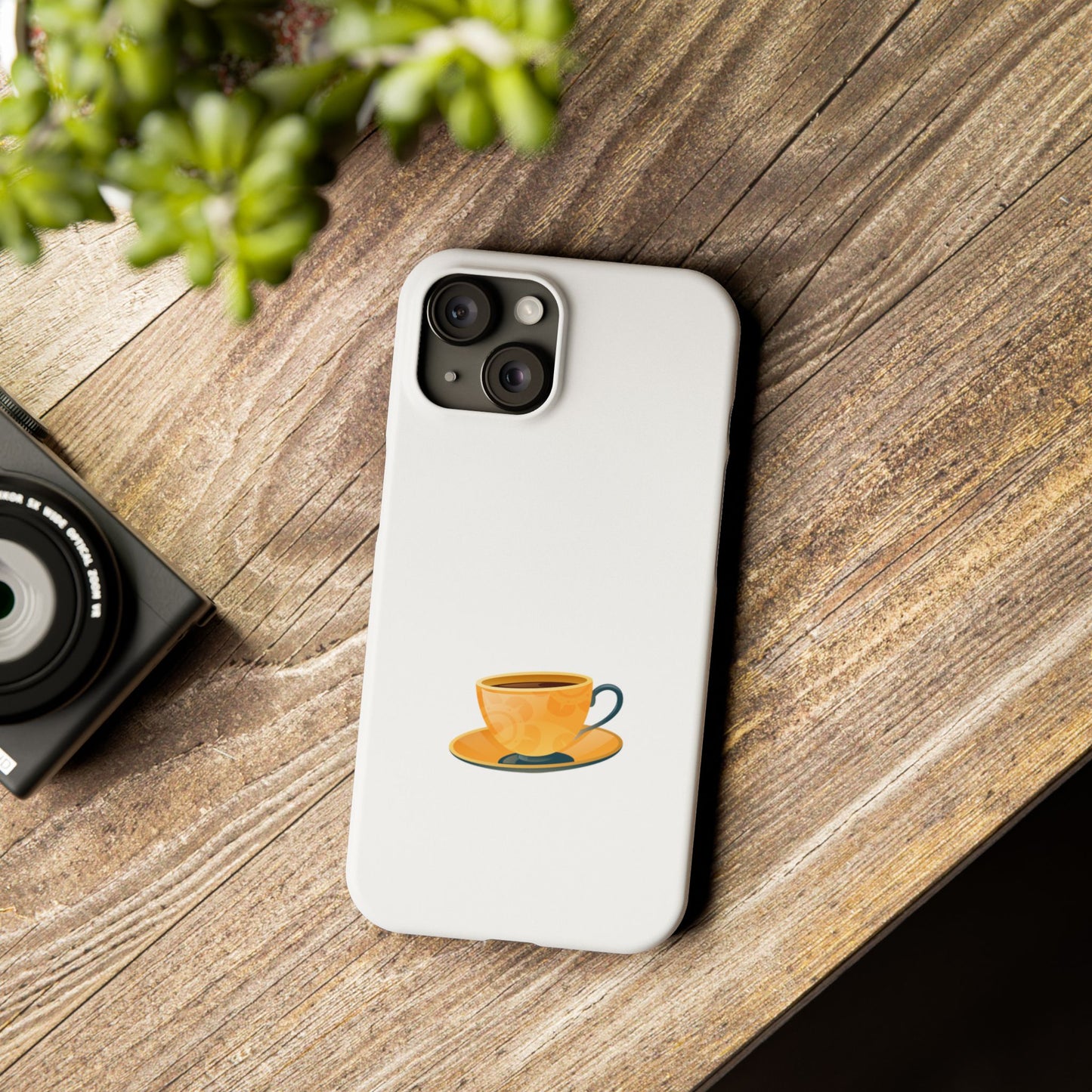 Coffee Cup Slim Phone Case | Cute Coffee Lover Gift, Phone Accessories, Personalized Phone Cover, Tea Enthusiast Case, Fall Decor