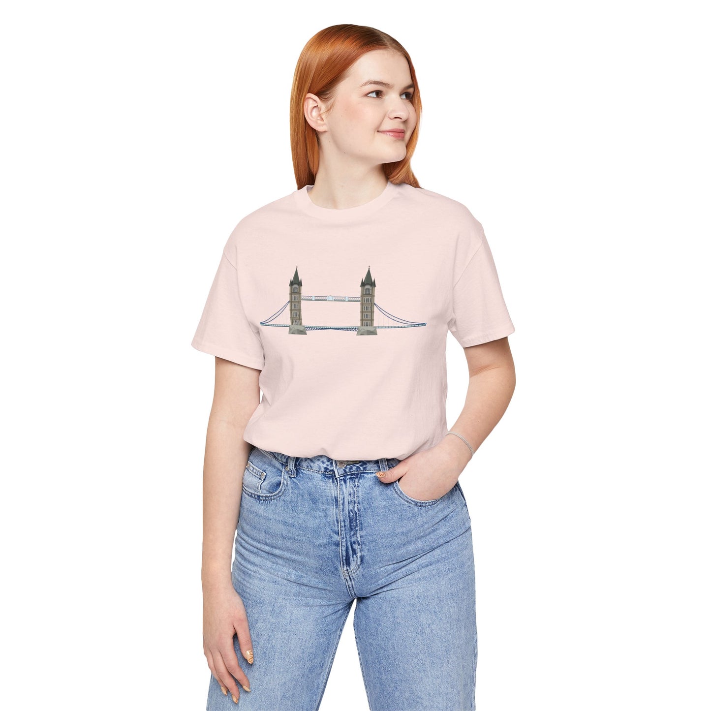 Unisex Jersey Short Sleeve Tee - Tower Bridge - Iconic London Landmark Illustration