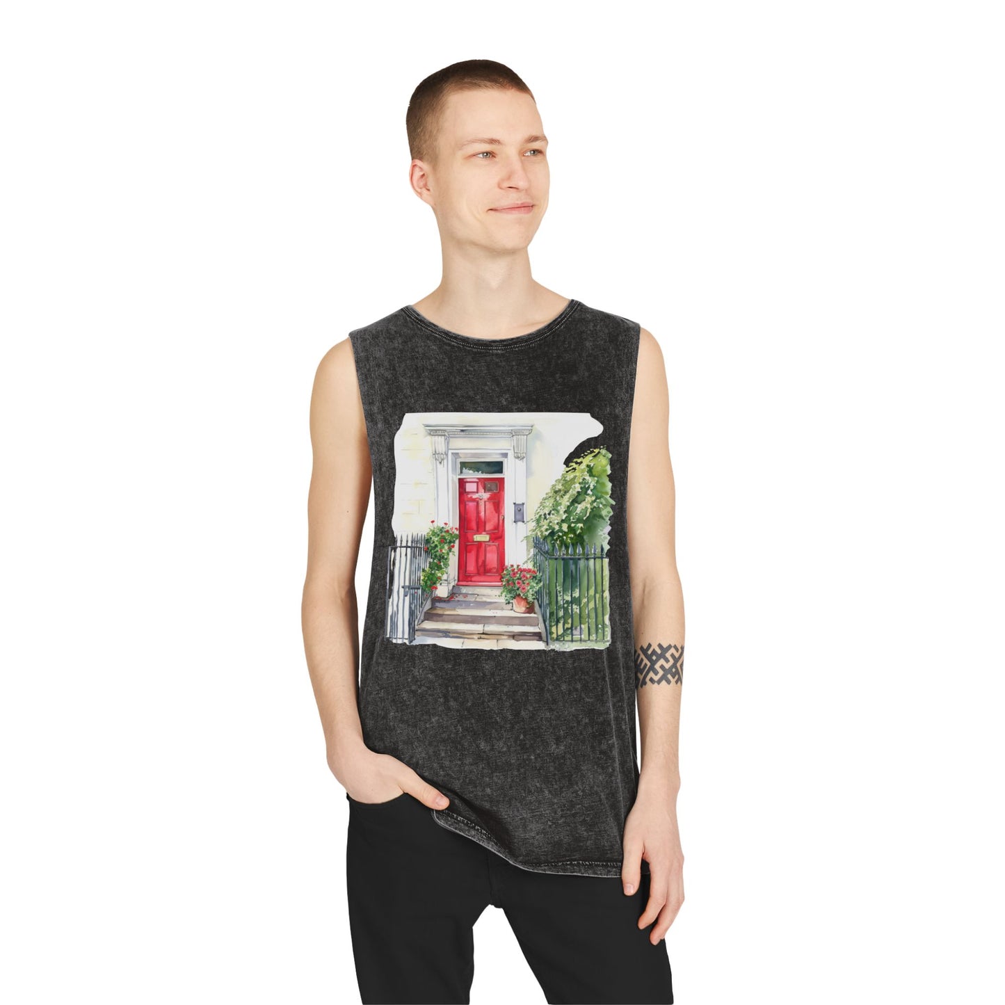 Unisex Stonewash Tank Top - England Aesthetics - Embracing Classic British Charm and Style