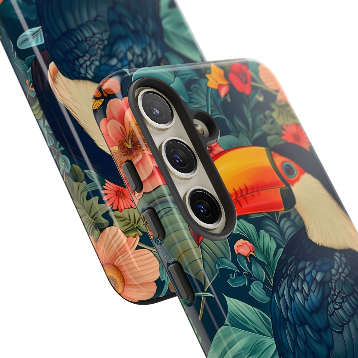 Tropical Toucan Phone Case - Cute Animal Design, Nature Lover Gift, Floral Pattern, Bird Lover Accessory, Summer Vibes