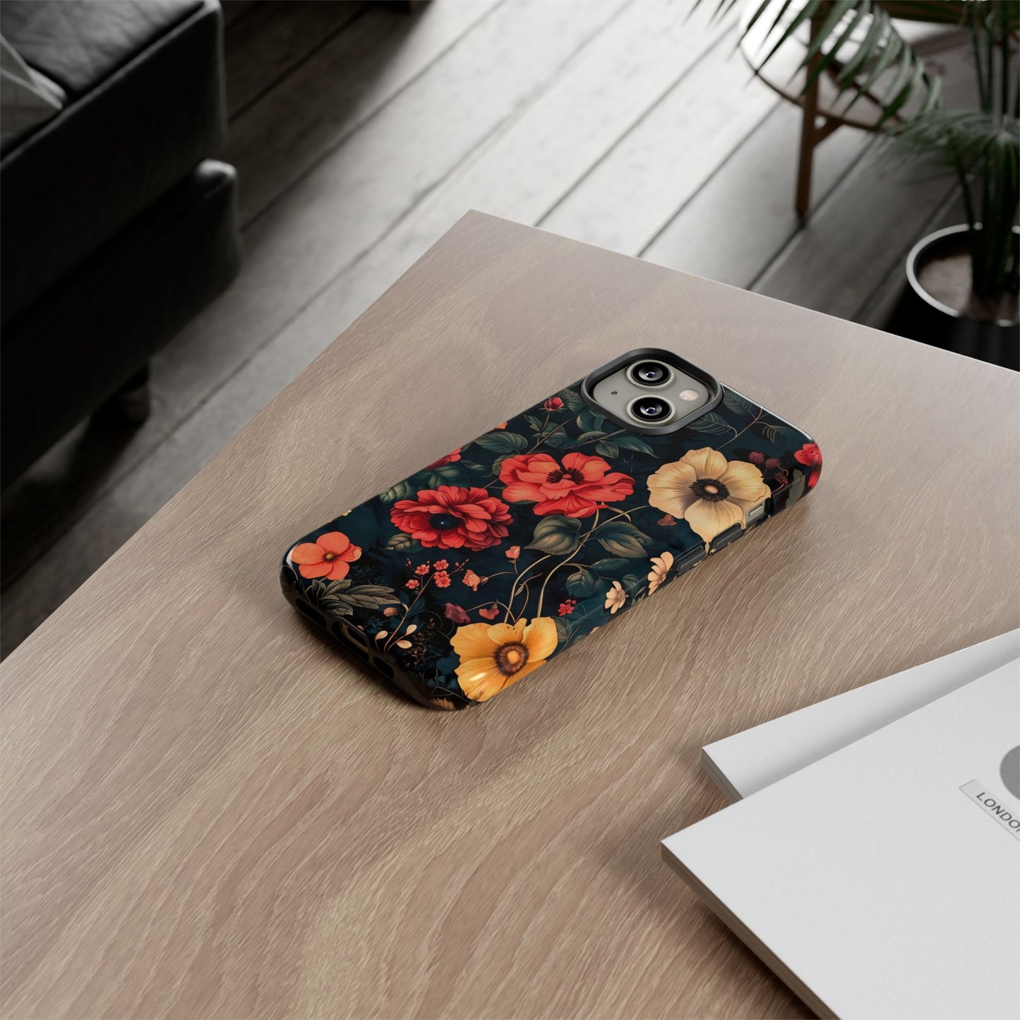 Floral Phone Case, Tough Cases, Flower Motif, Protective Cover, Gift for Her, Floral Design, Spring Accessory