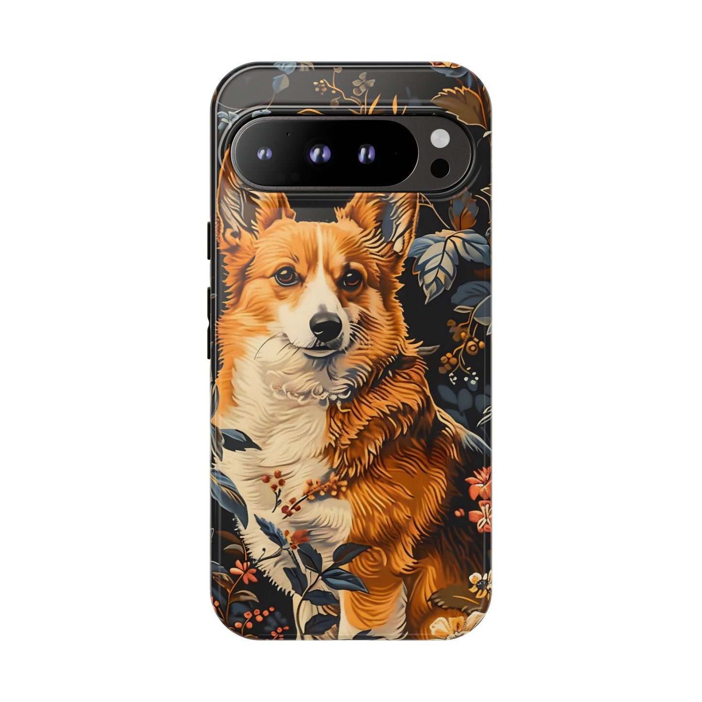 Corgi Floral Phone Case - Tough Cases for Dog Lovers, Cute Pet Accessories, Gift for Dog Owners, Floral Design, Personalized Tech Cover