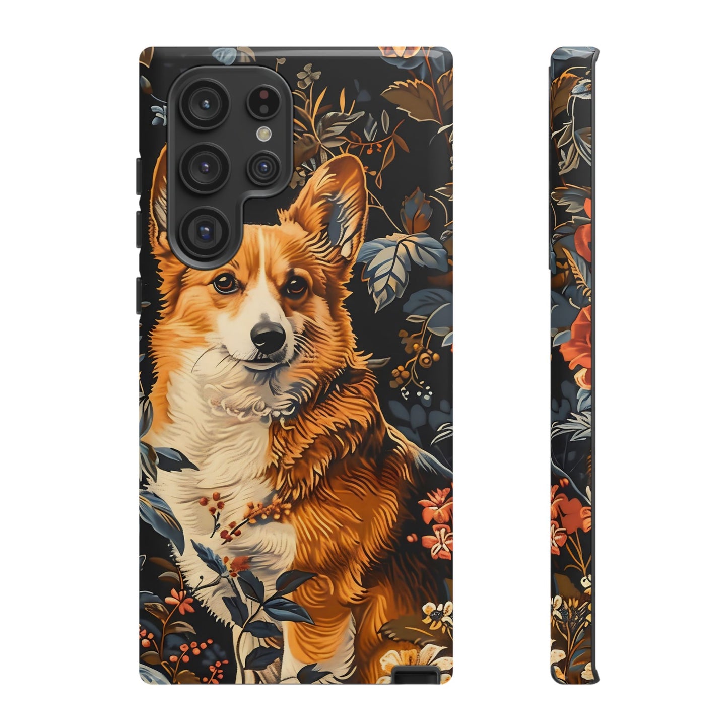 Corgi Floral Phone Case - Tough Cases for Dog Lovers, Cute Pet Accessories, Gift for Dog Owners, Floral Design, Personalized Tech Cover