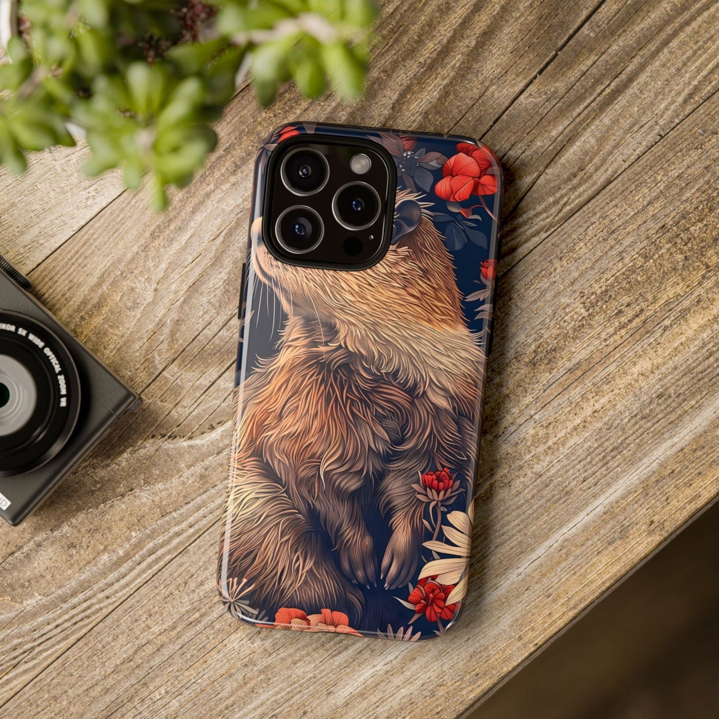 Floral Critter Phone Case, Tough Cases for Animal Lovers, Protective Cases for Phones, Unique Gift for Wildlife Enthusiasts