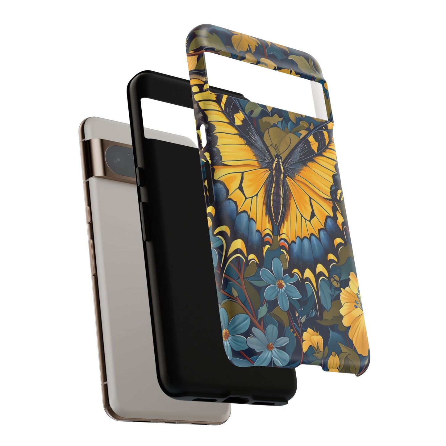Colorful Butterfly Phone Case, Floral Design, Tough Cases, Protective Cover, Gifts for Nature Lovers, Birthday Present