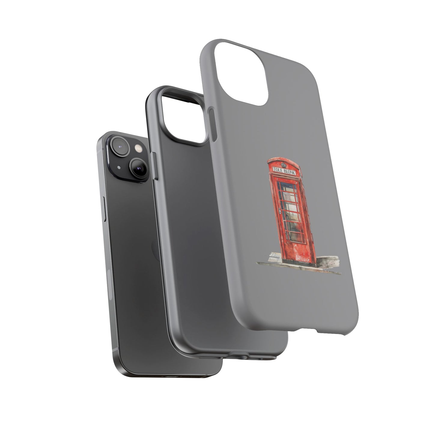 Red Phone Booth Phone Case, Vintage Style Case, Tough Cases for Gifts, Quirky Phone Accessories, Travel Lover's Gift