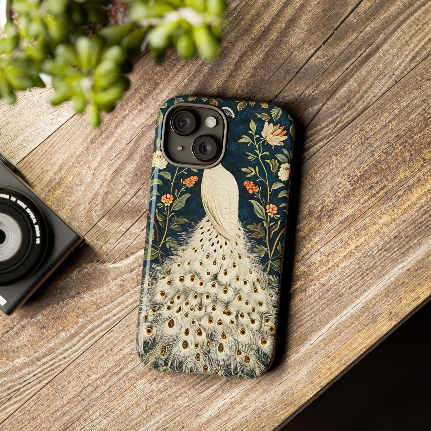 Elegant Peacock Phone Case, Floral Phone Cover, Tough Cases, Stylish Tech Gift, Nature Lover Accessory, Birthday Gift