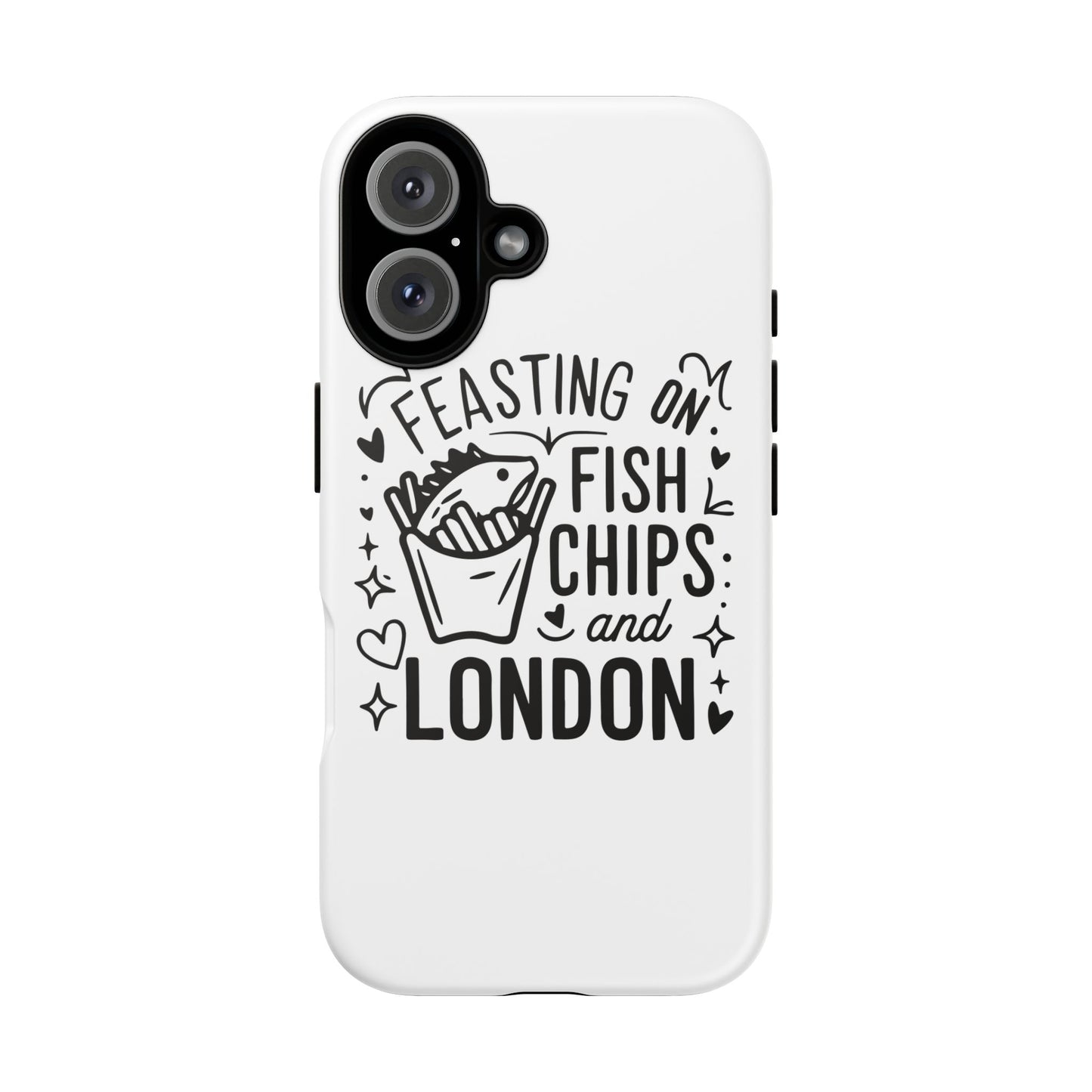London Fish & Chips Phone Case | Fun Gift for Foodies, Travel Lovers, London Souvenir, Unique Accessories, Personalization Option