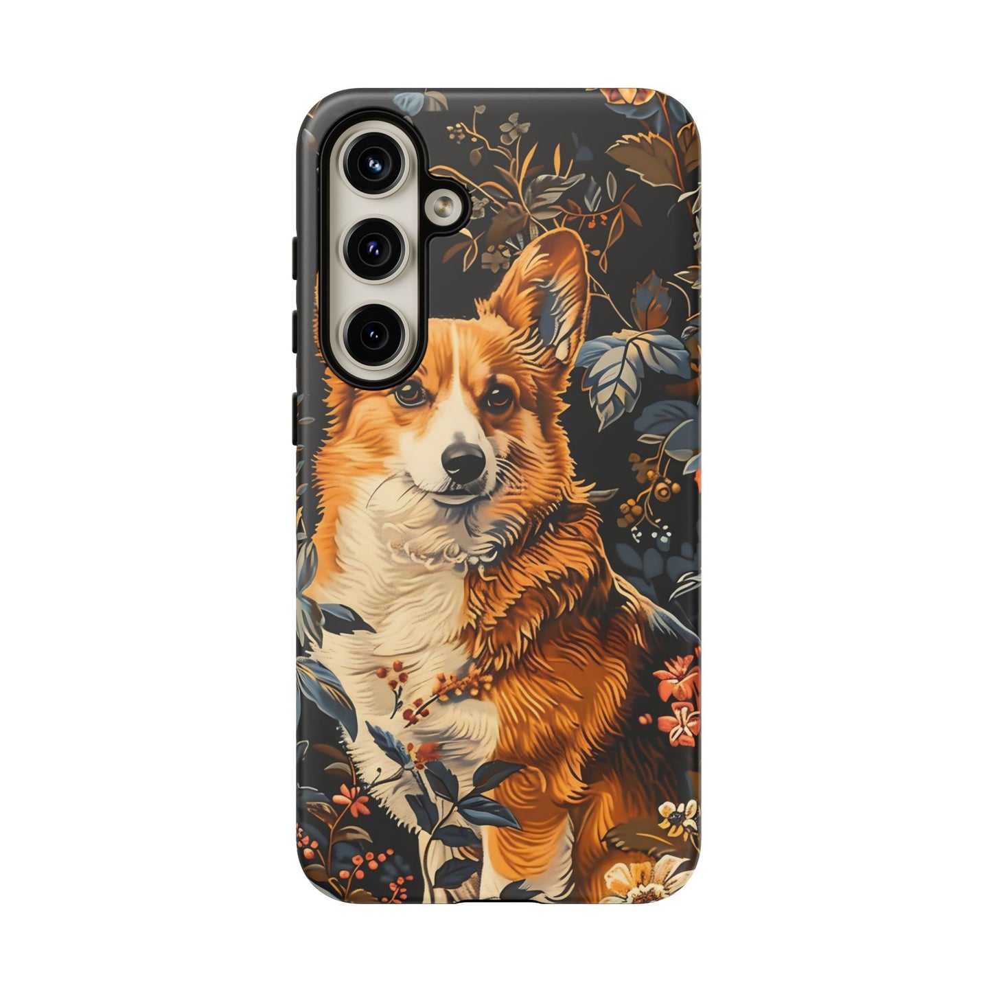 Corgi Floral Phone Case - Tough Cases for Dog Lovers, Cute Pet Accessories, Gift for Dog Owners, Floral Design, Personalized Tech Cover