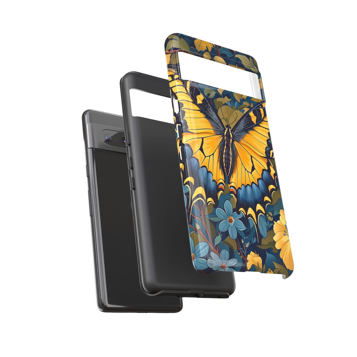 Colorful Butterfly Phone Case, Floral Design, Tough Cases, Protective Cover, Gifts for Nature Lovers, Birthday Present