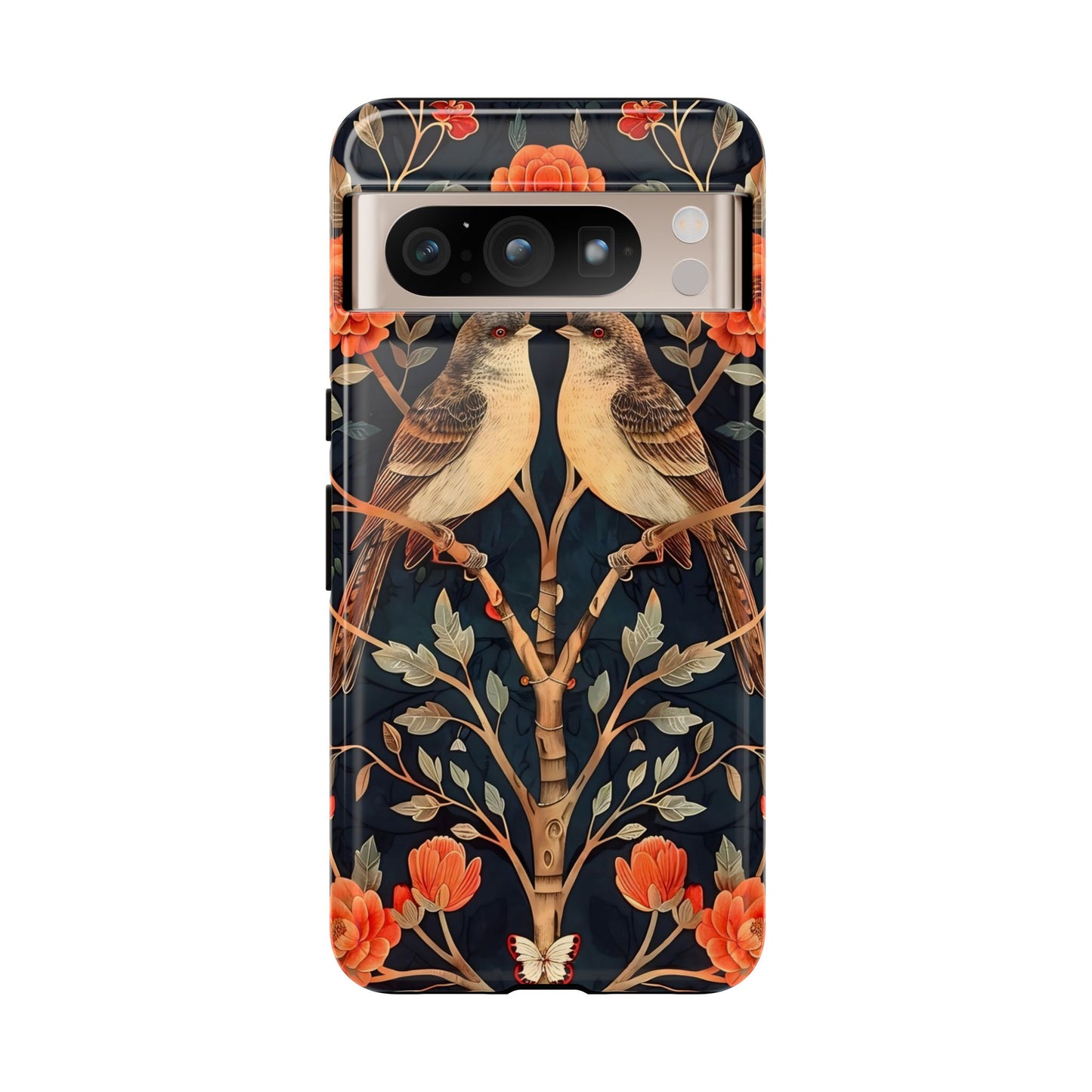 Floral Phone Case – Tough Cases with Bird Design, Unique Gift for Nature Lovers, Stylish Tech Accessory, Phone Cover, Artistic Case