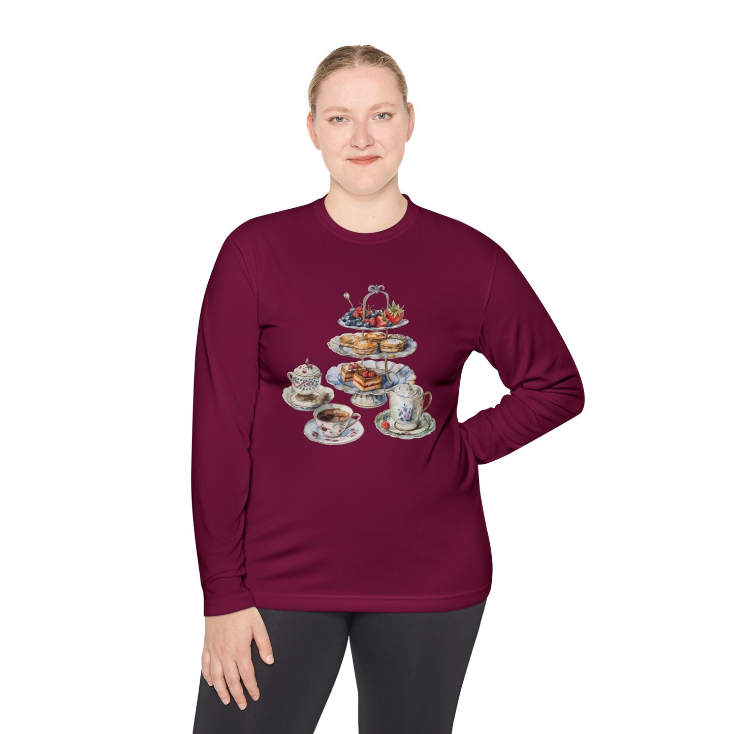 Unisex Lightweight Long Sleeve Tee - Savor the Majesty - Iconic British Royal Foods
