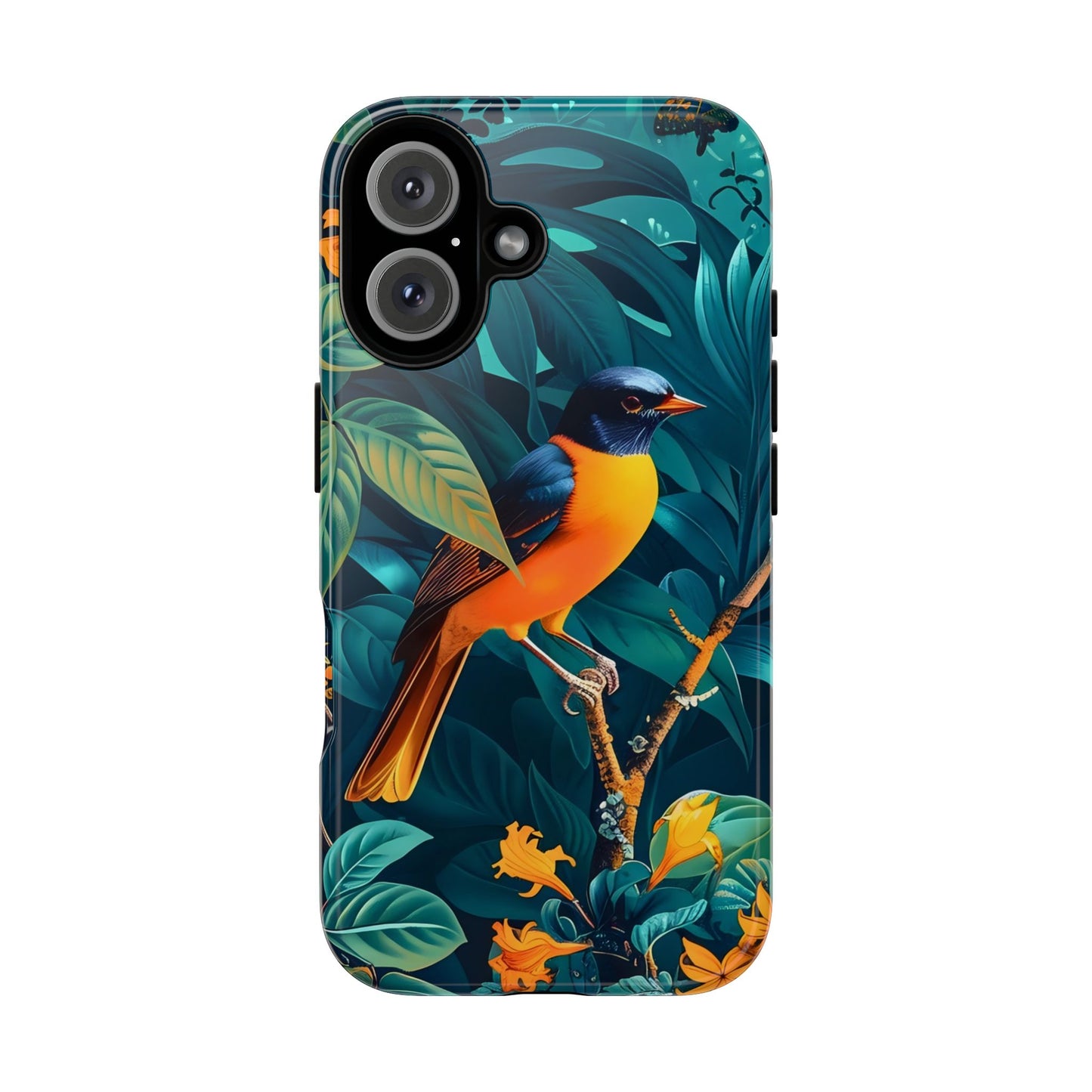 Tough Cases: Vibrant Bird Phone Case, Nature Lover Gift, Eco-Friendly Cover, Floral Design, Spring Decor