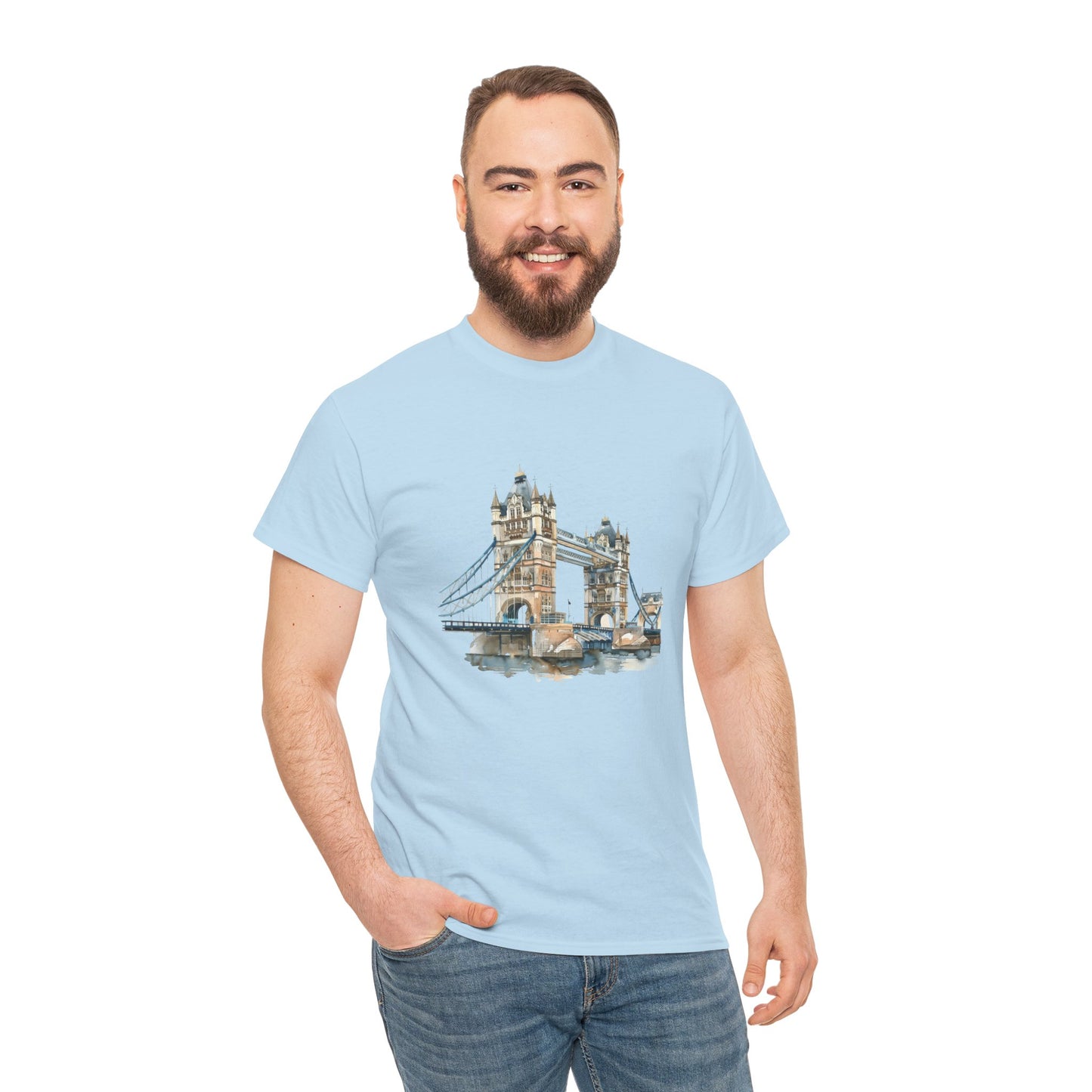 Unisex Heavy Cotton T-Shirt - London Bridge - A British Landmark
