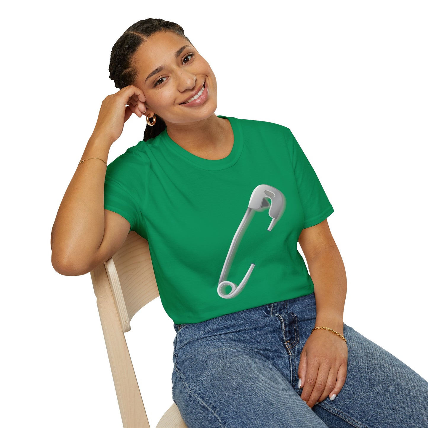 Unisex Softstyle T-Shirt - Minimalist Safety Pin Design