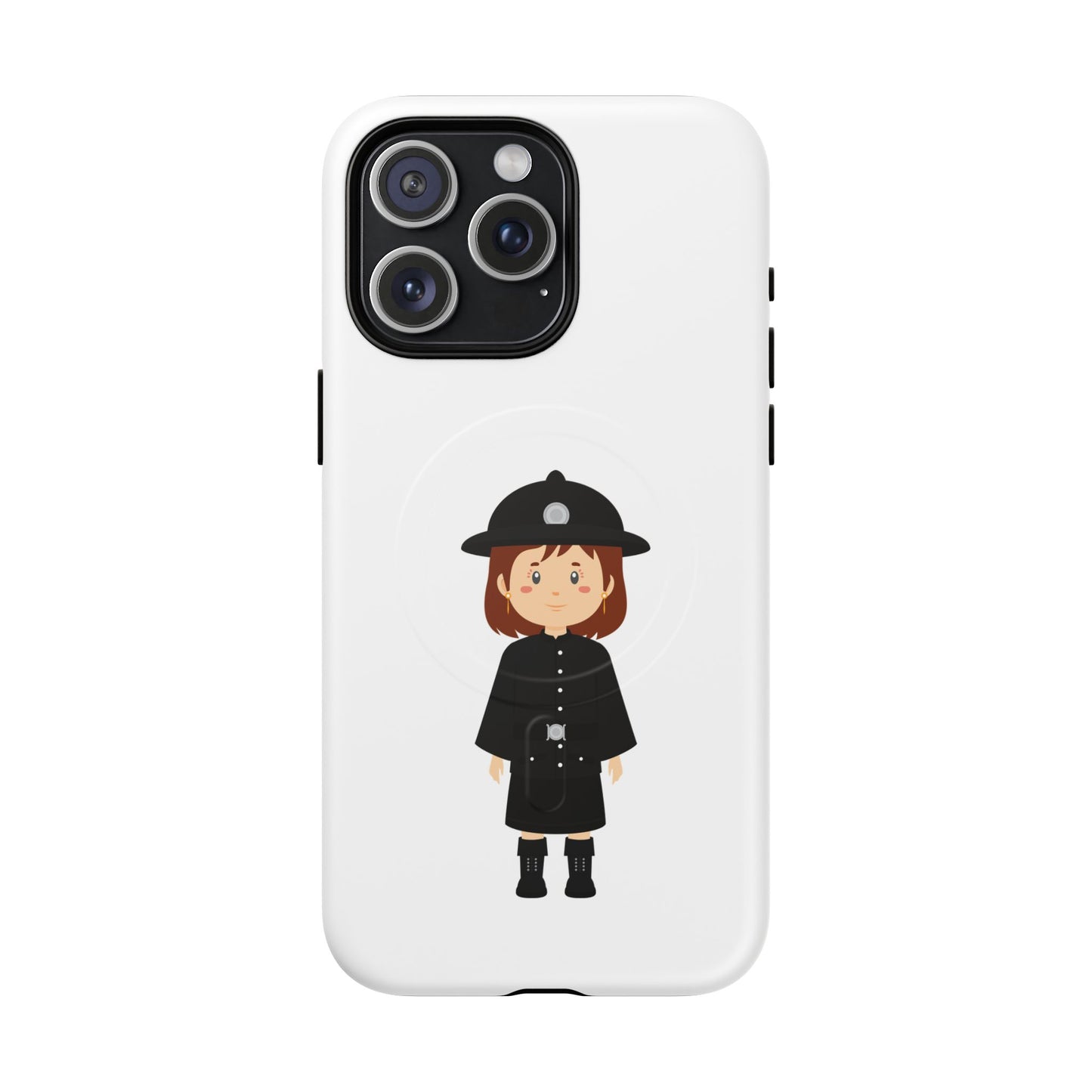 Cute Police Officer Phone Case, Tough Magnetic Case for Kids, Unique Gift for Law Enforcement Fans, Durable Mobile Cover