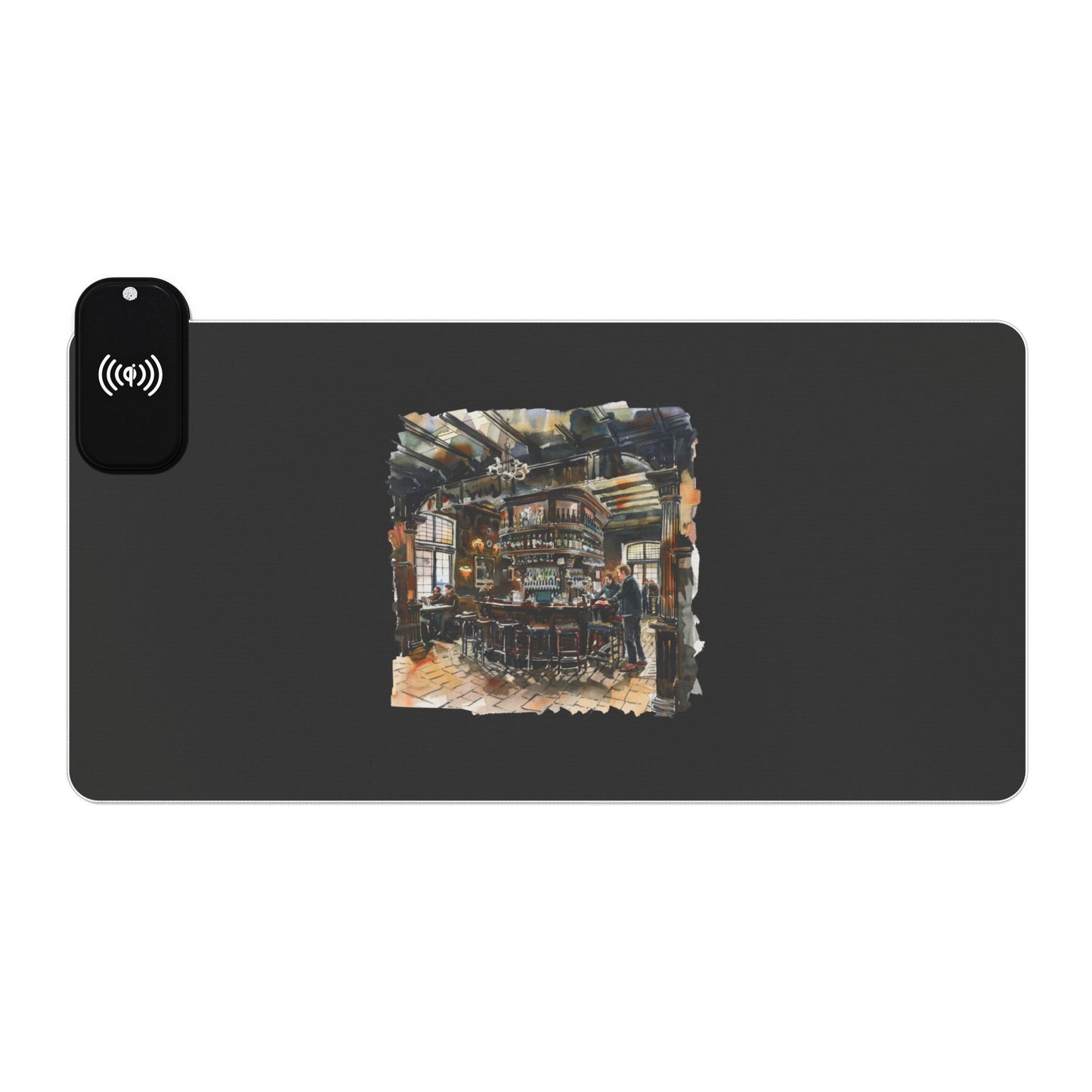 Medieval Timber House – Historical England - LED Gaming Mouse Pad with Wireless Charging | Perfect for Gamers, Home Office, Desk Accessories, Holiday Gift, Unique Design