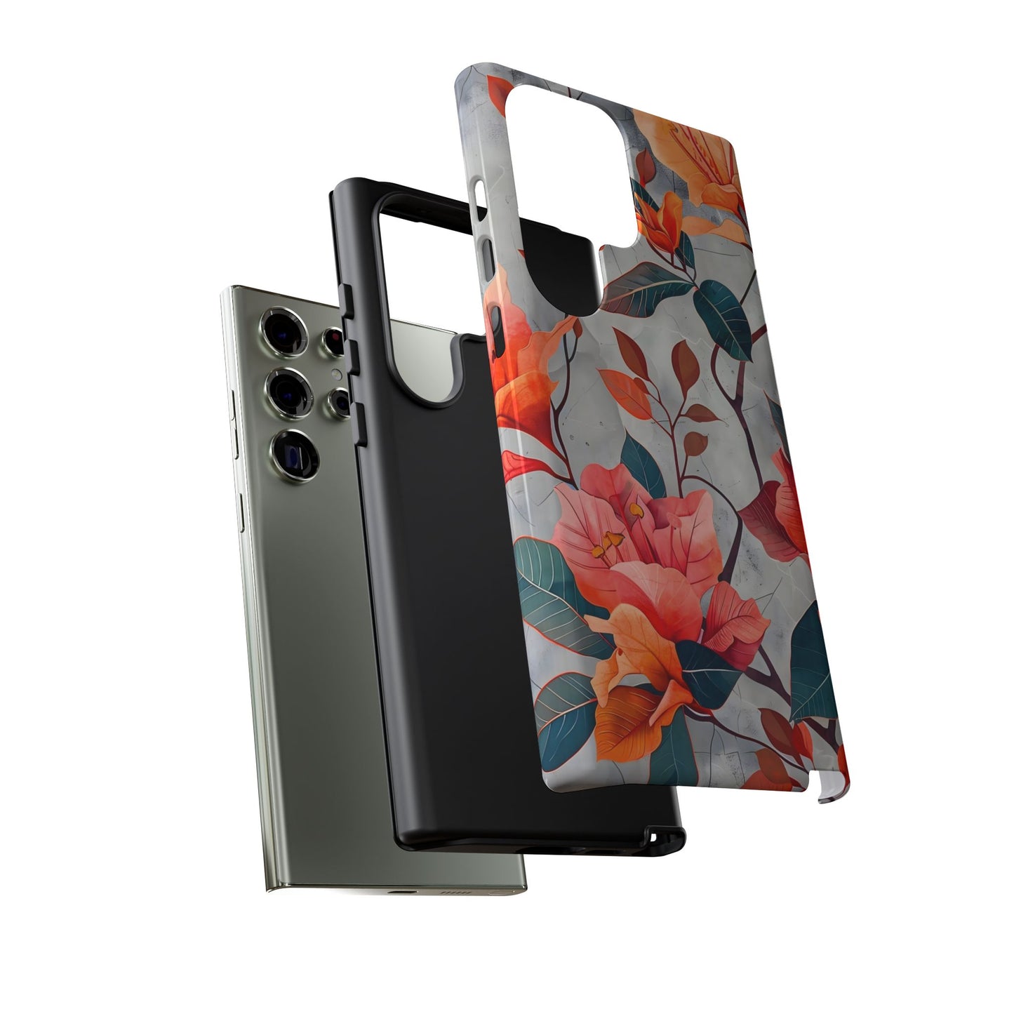 Floral Phone Case, Tough Cases, Flower Power, Gift for Her, Decorative Phone Cover, Trendy Accessories, Everyday Style