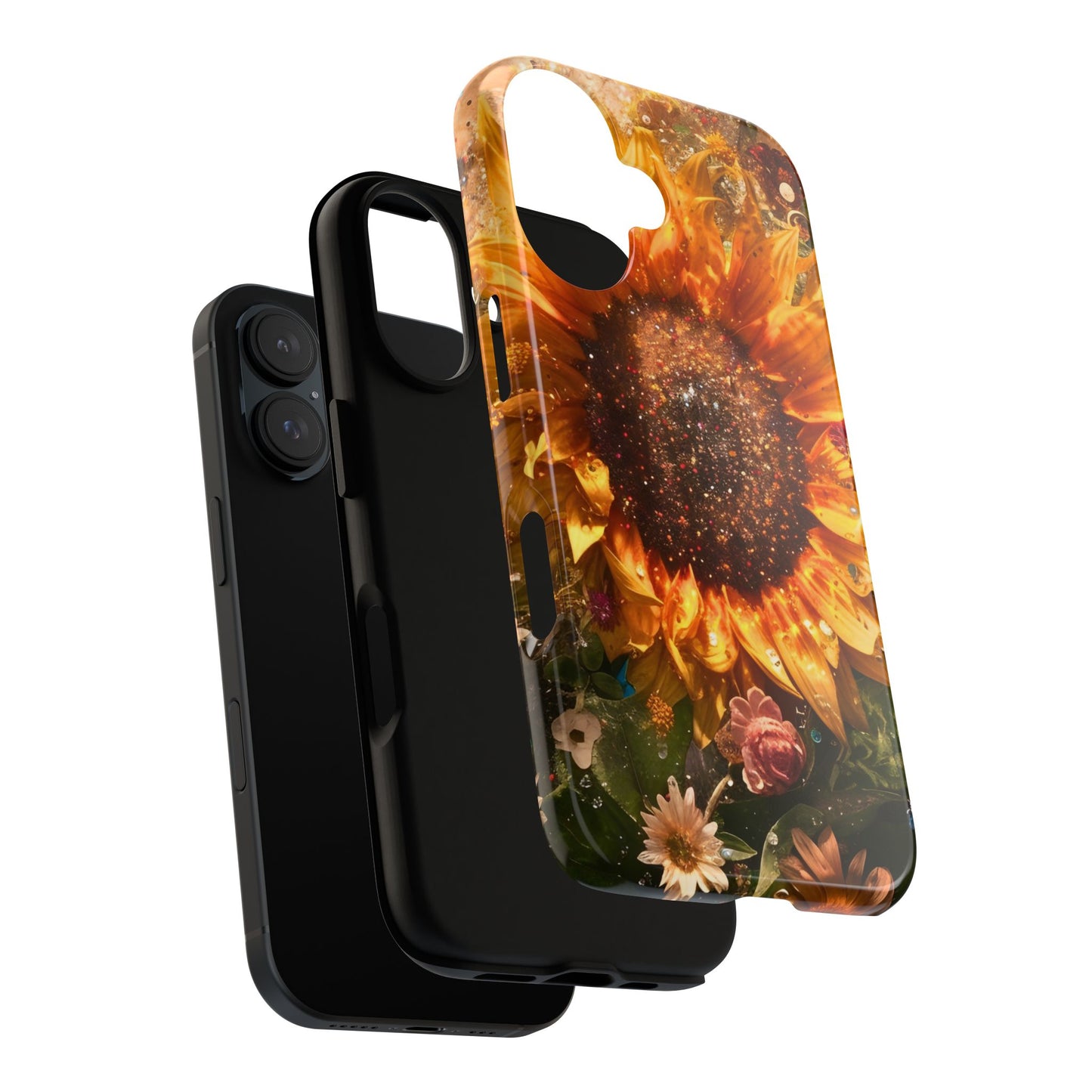 Vibrant Floral Phone Case - Tough Cases, Sunflower Design, Smartphone Cover, Summer Gift, Nature-Inspired Accessories