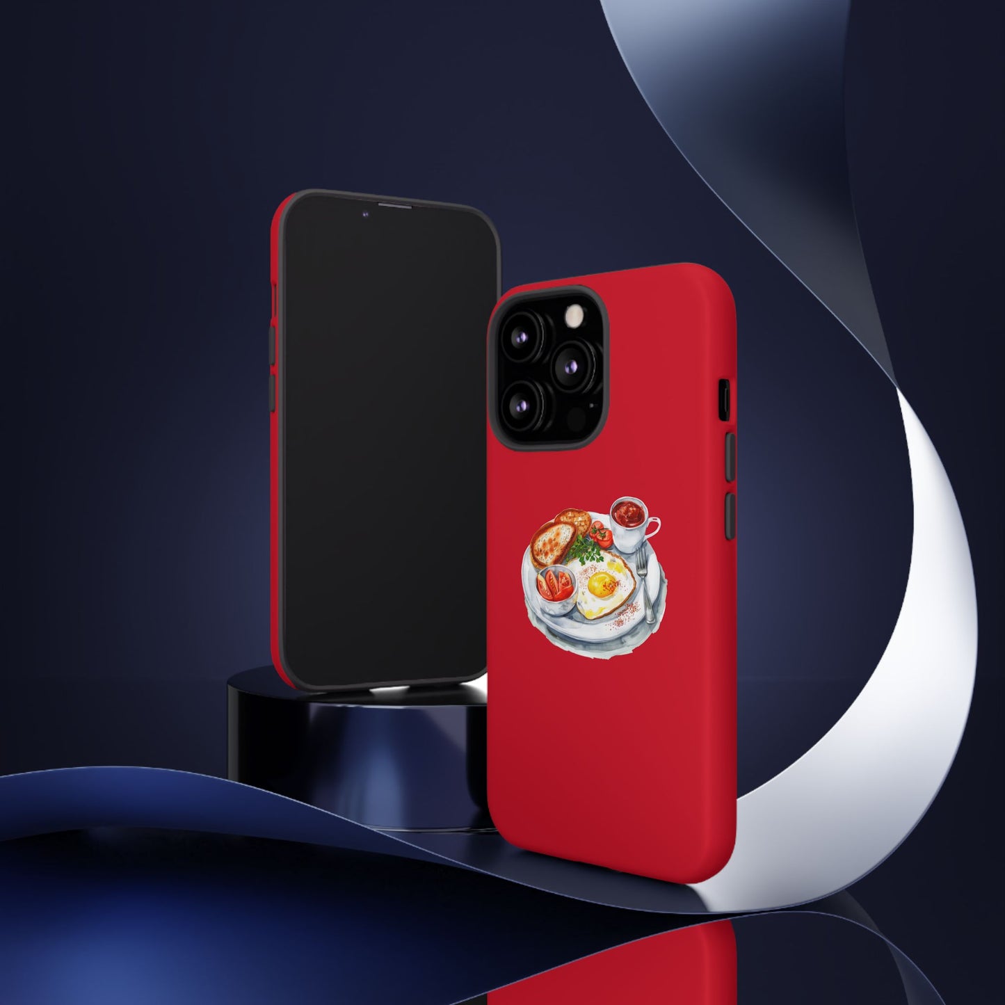 Breakfast-Inspired Phone Case, Tough Phone Covers, Foodie Gifts, Unique Accessories, Cute Kitchen Decor, Red Phone Case