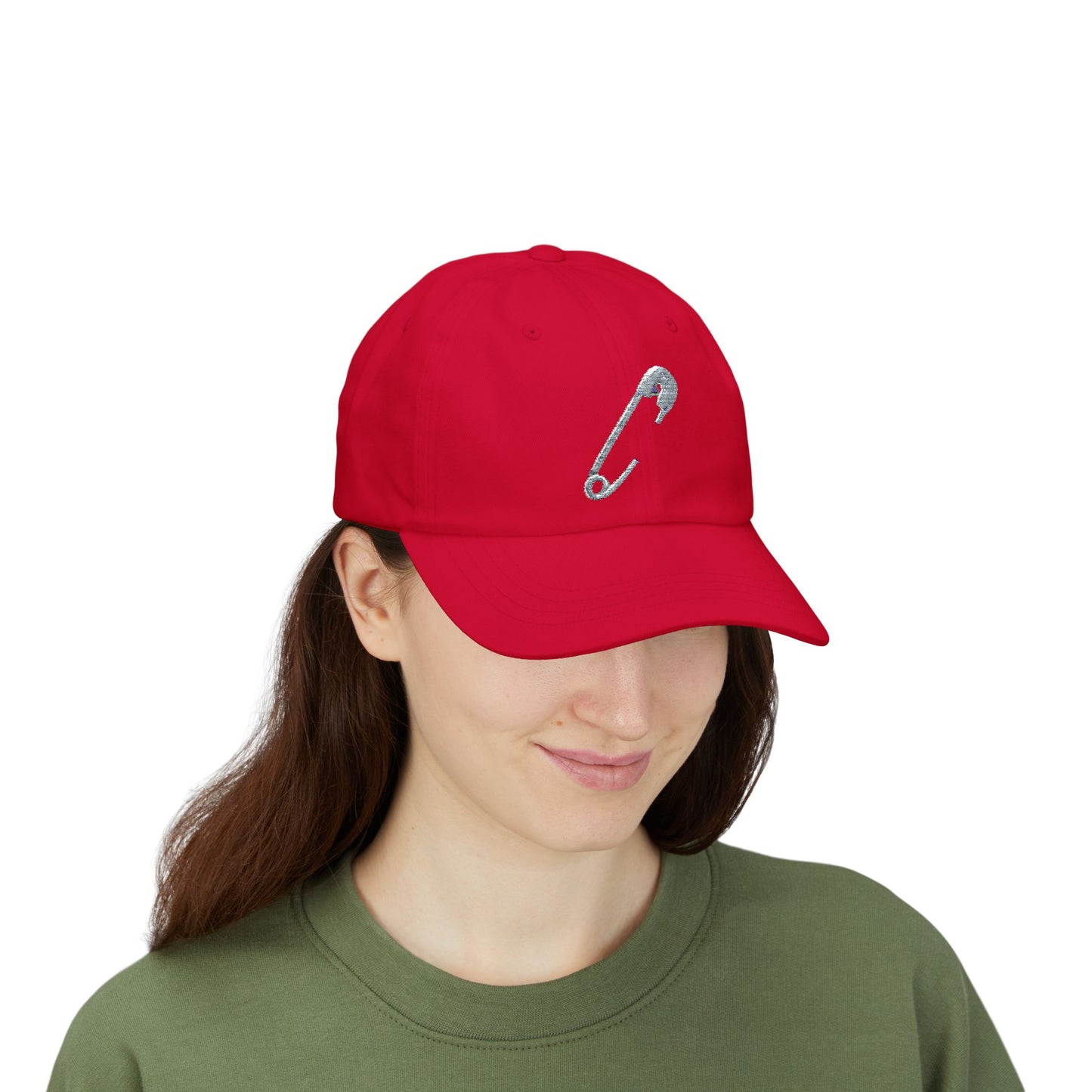 Classic Dad Cap with Safety Pin Design | Casual Headwear, Gift for Dads, Everyday Style, Birthday or Father's Day Gift, Trendy Accessories