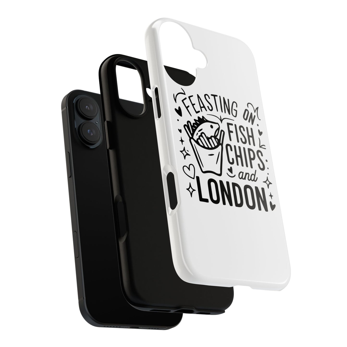 London Fish & Chips Phone Case | Fun Gift for Foodies, Travel Lovers, London Souvenir, Unique Accessories, Personalization Option