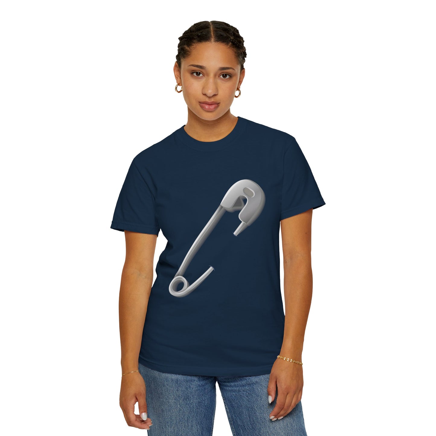 Unisex Garment-Dyed T-shirt - Minimalist Safety Pin Design