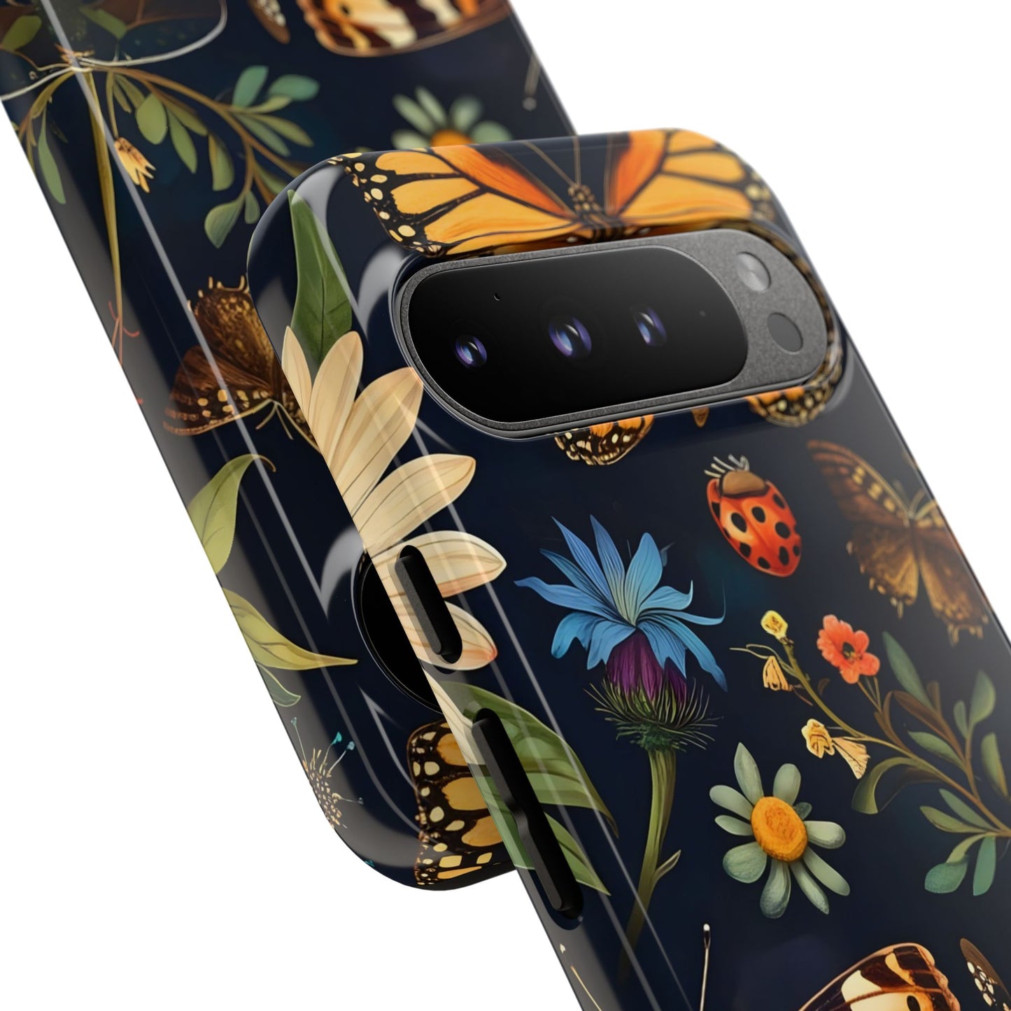 Nature-Inspired Phone Case | Floral Butterfly Design, Tough Phone Cover, Gift for Nature Lovers, Cute Butterfly Case, Home Decor