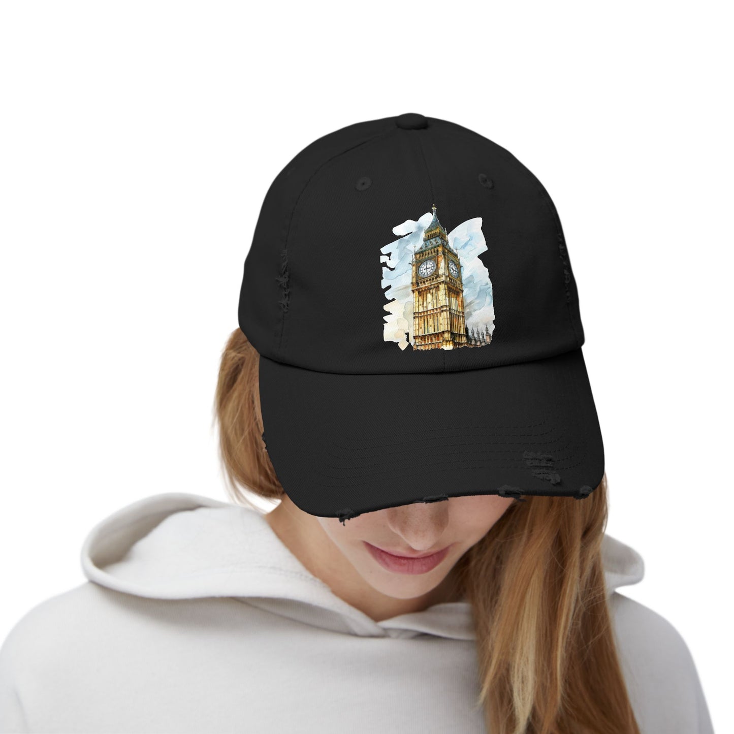 Vintage Big Ben Distressed Cap, Casual Hat, Travel Gift, Unisex Cap, Summer Accessory, London Theme Hat