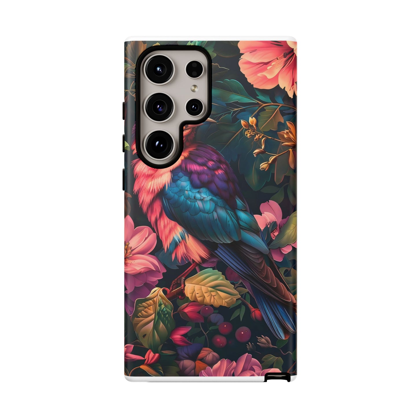 Tough Cases: Vibrant Tropical Bird Phone Case, Floral Smartphone Cover, Nature Lover Gift, Boho Phone Accessory, Cute Bird Case