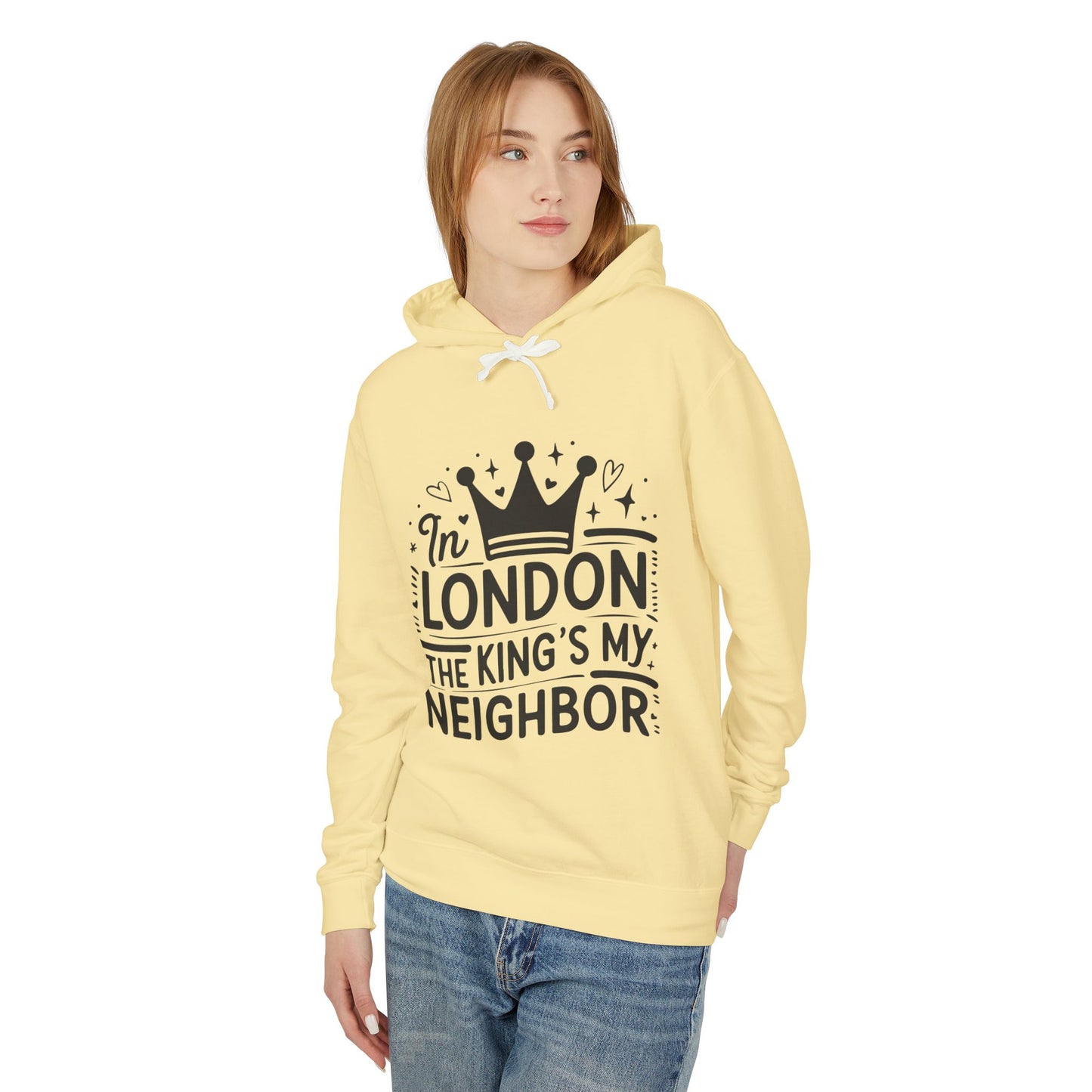 Unisex Lightweight Hooded Sweatshirt - The King's My Neighbour